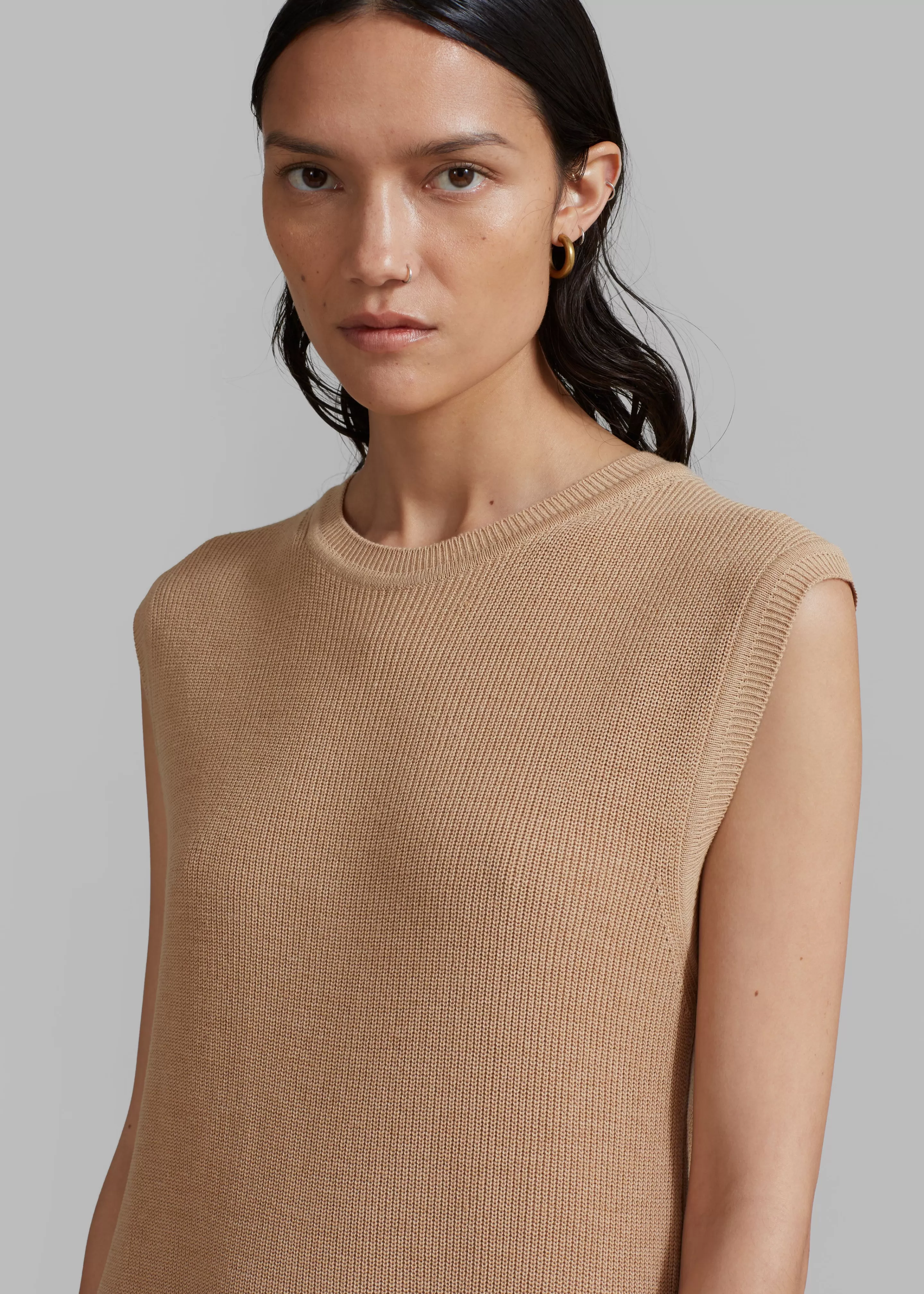 Dresses | The Frankie Shop Rosie Knit Dress Camel