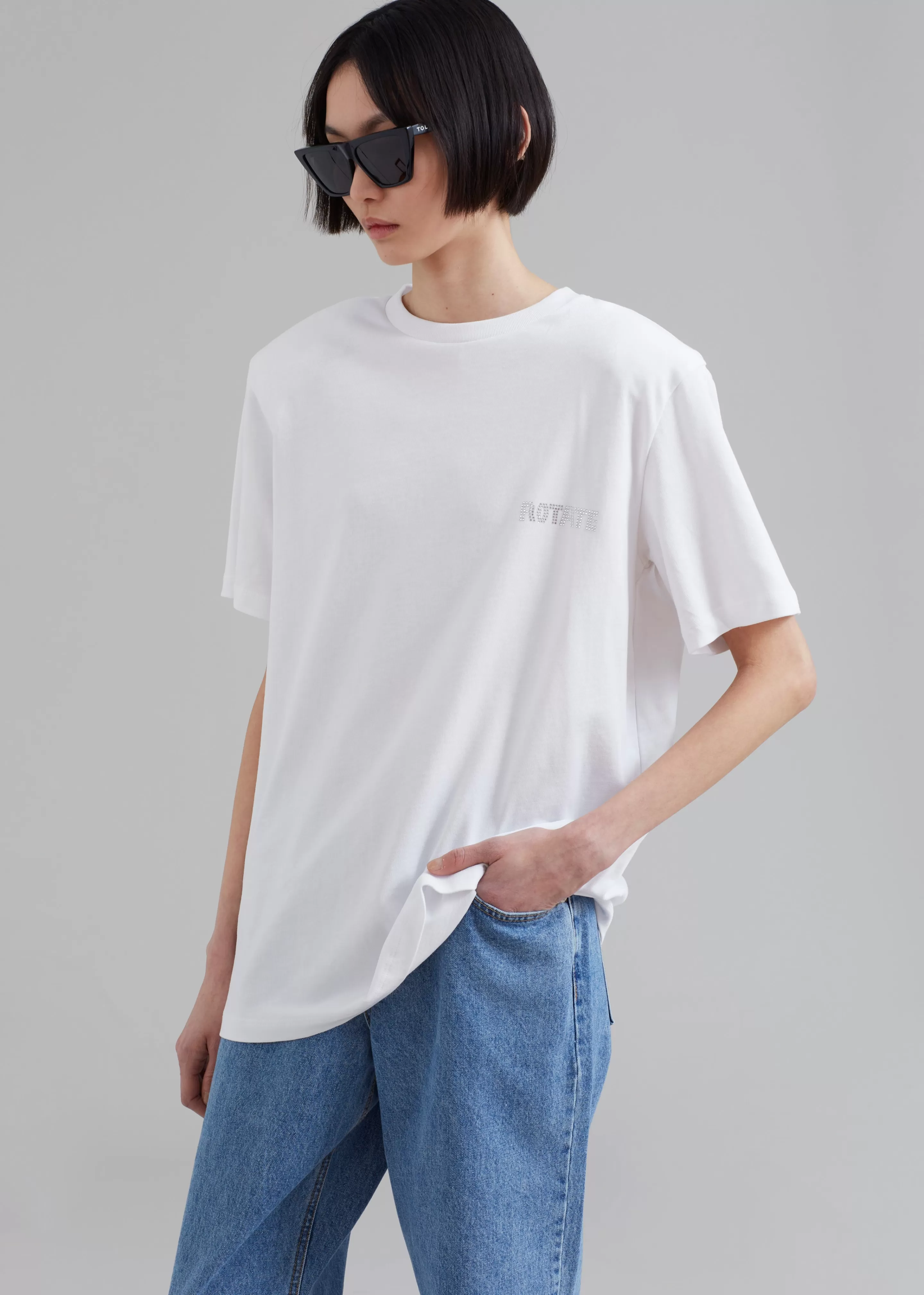 Tops | The Frankie Shop Rotate Boxy Lasercut T-Shirt Bright White