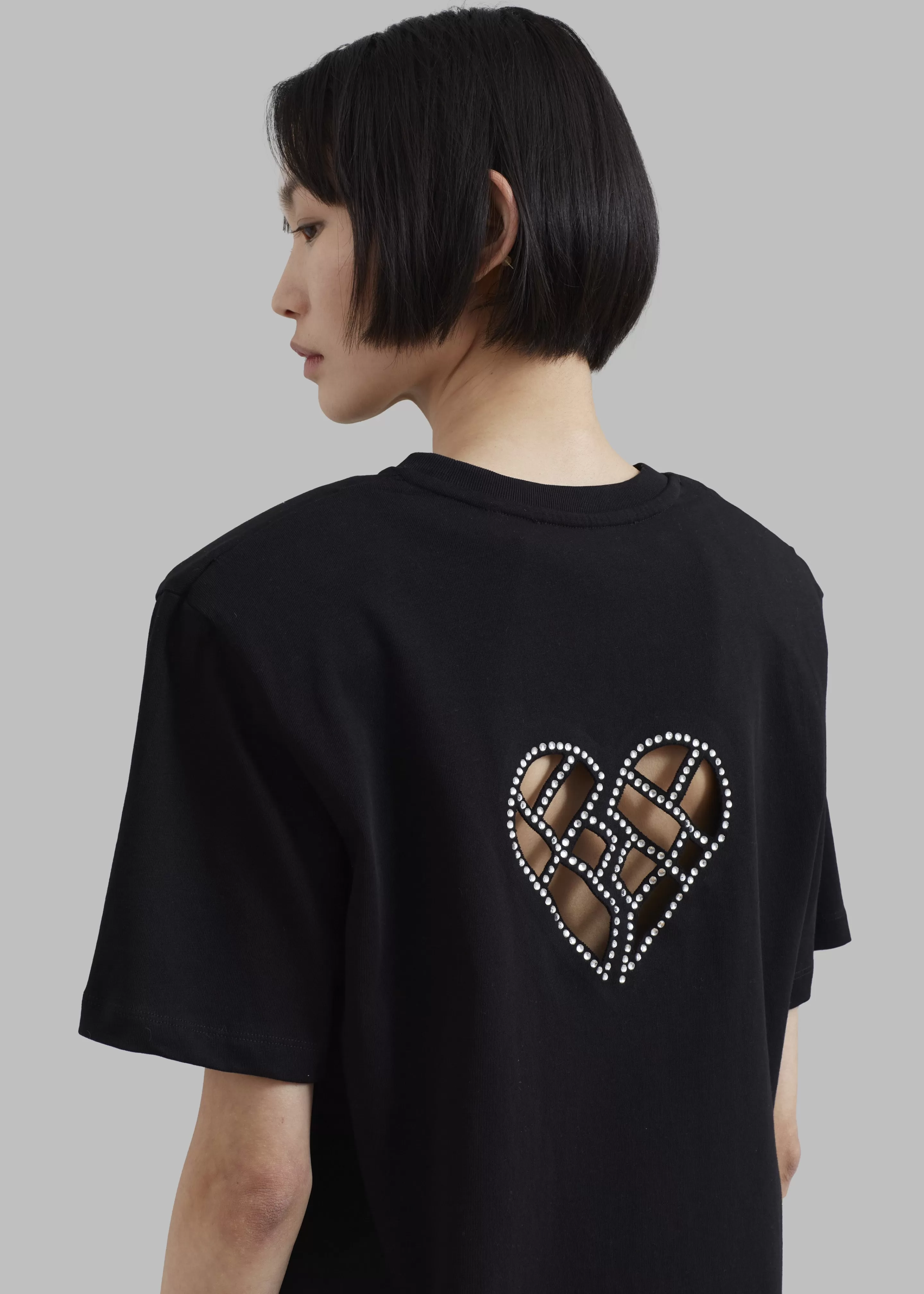 Tops | The Frankie Shop Rotate Boxy Lasercut T-Shirt Black