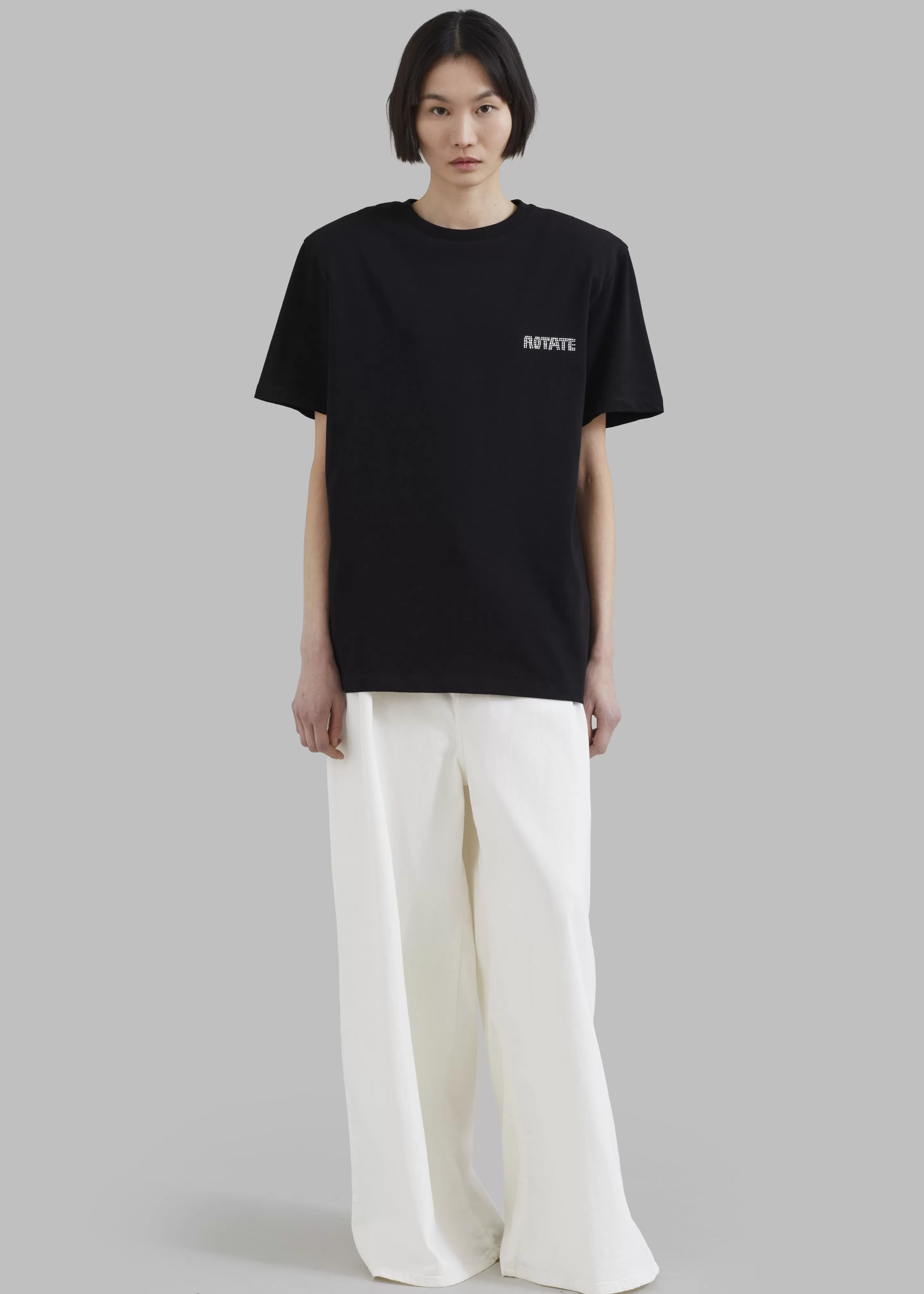 Tops | The Frankie Shop Rotate Boxy Lasercut T-Shirt Black