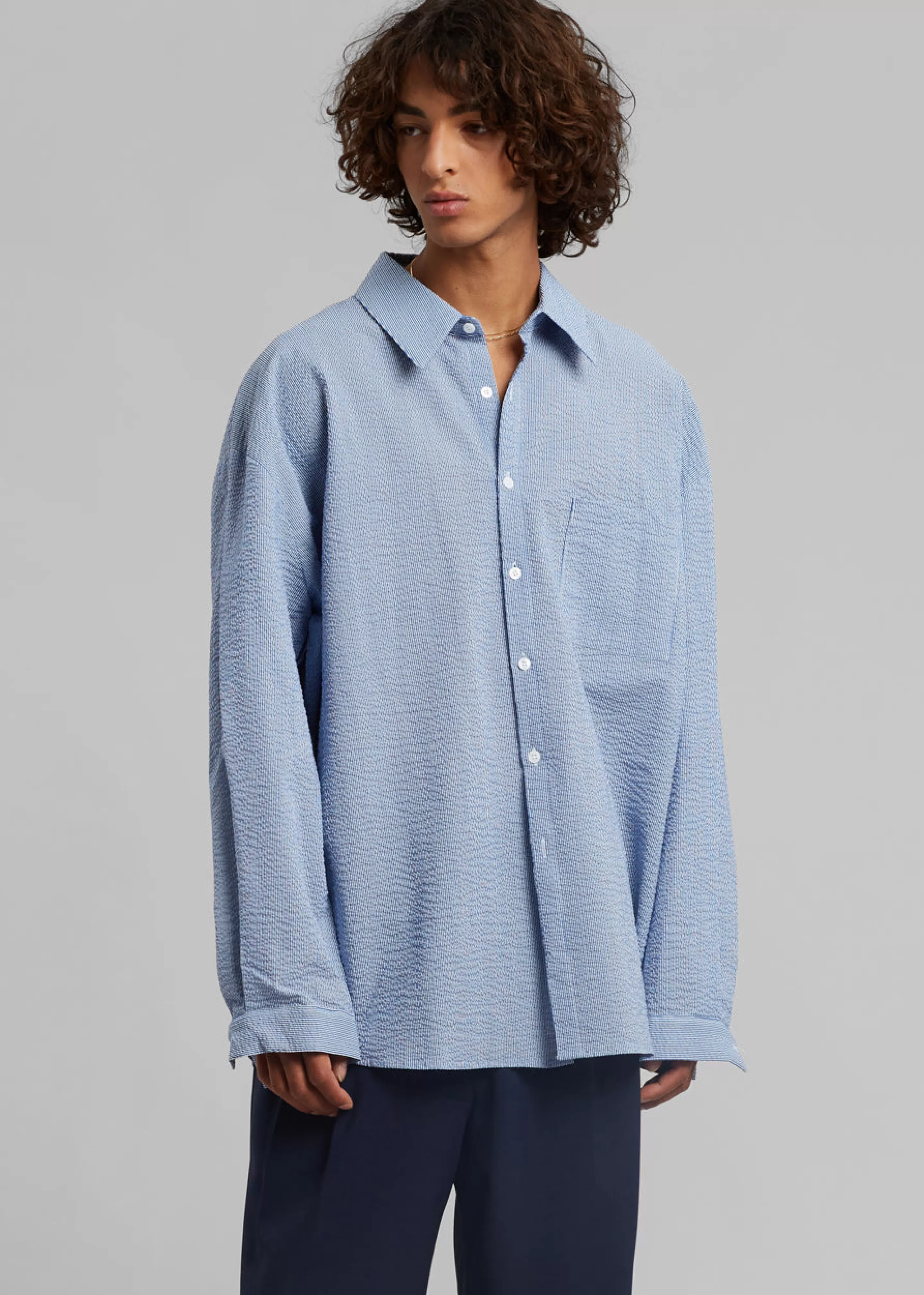 Tops | The Frankie Shop Saas Shirt Blue