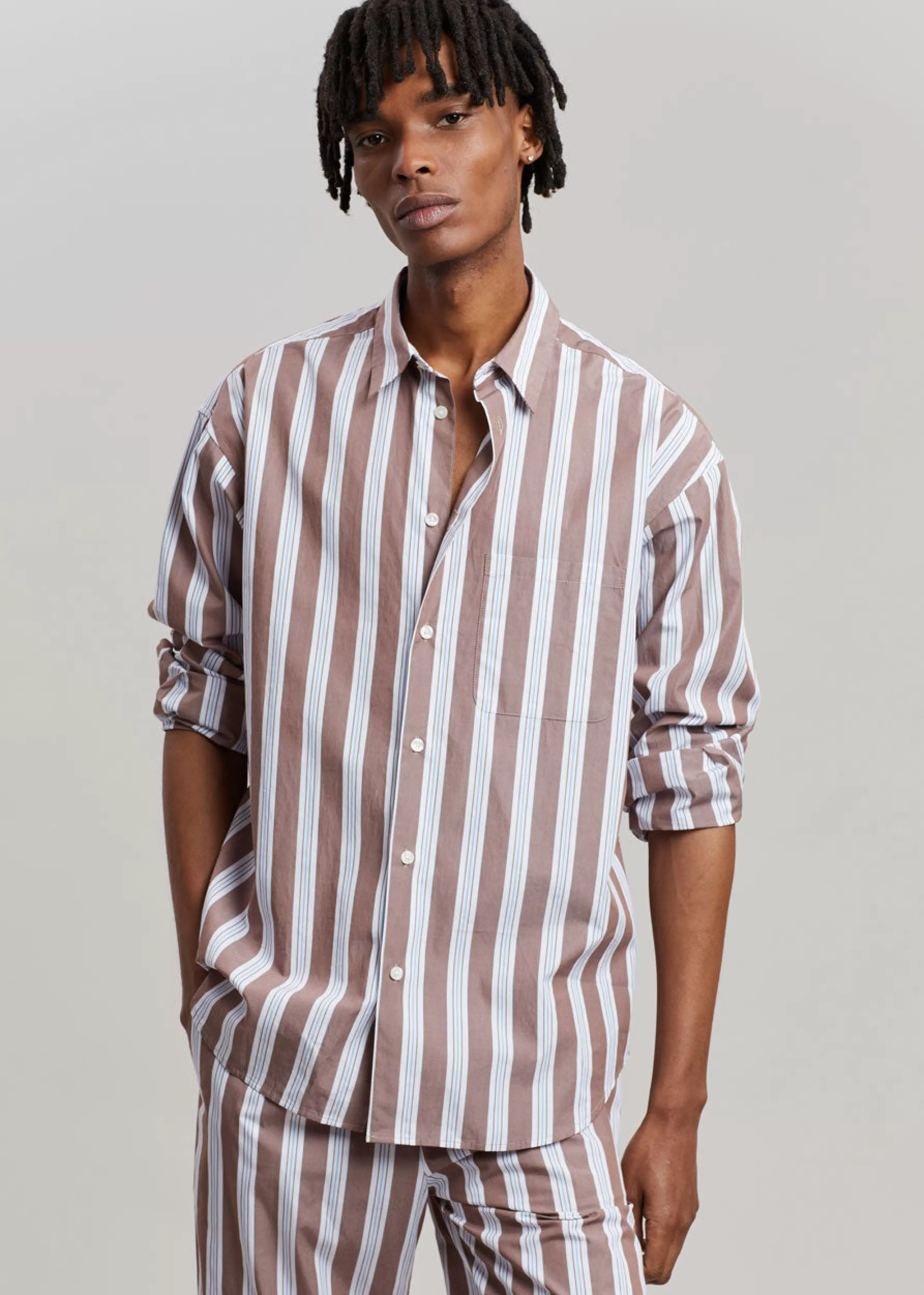 Tops | The Frankie Shop Samsoe & Samsoe Marley Shirt Brown Stripe