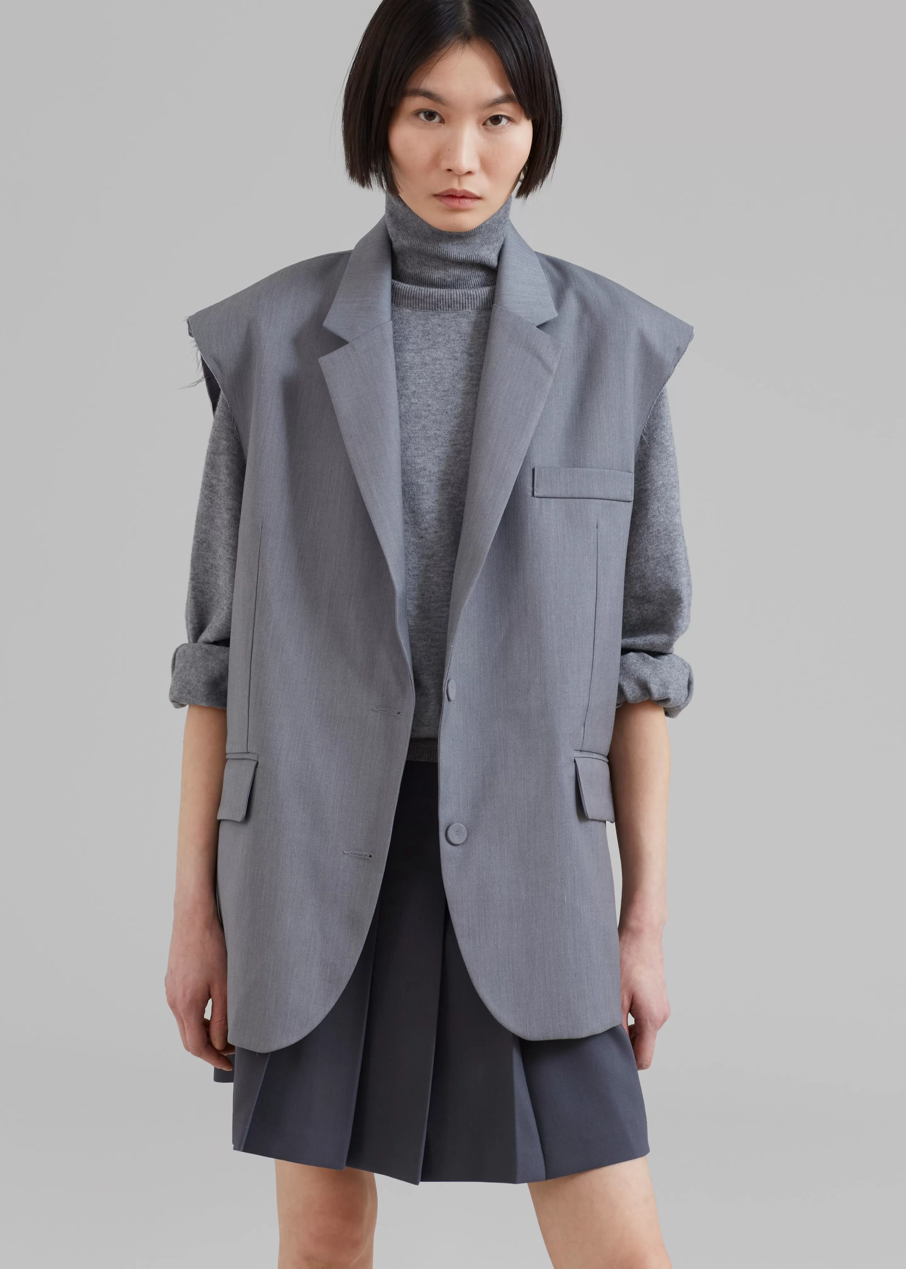 Outerwear | The Frankie Shop Senol Blazer Vest Grey