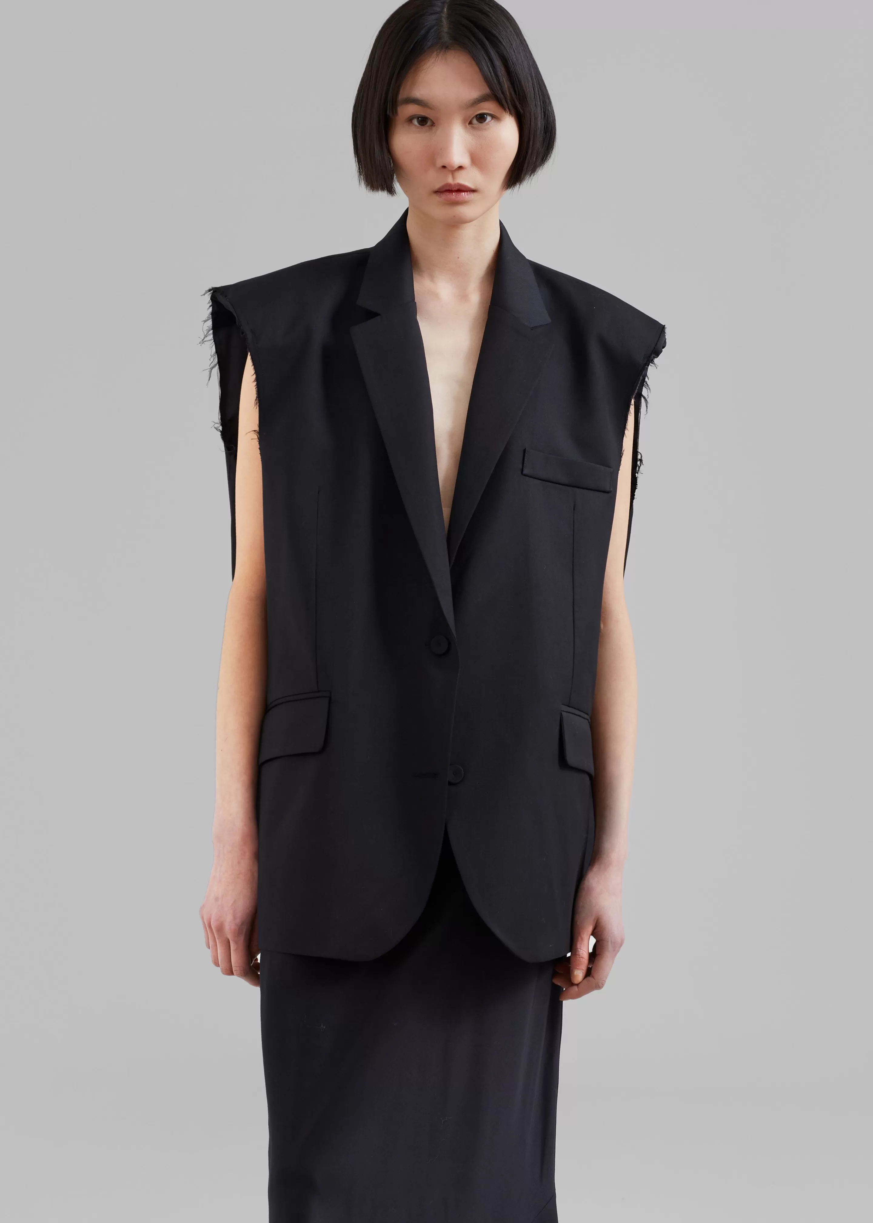 Outerwear | The Frankie Shop Senol Blazer Vest Black