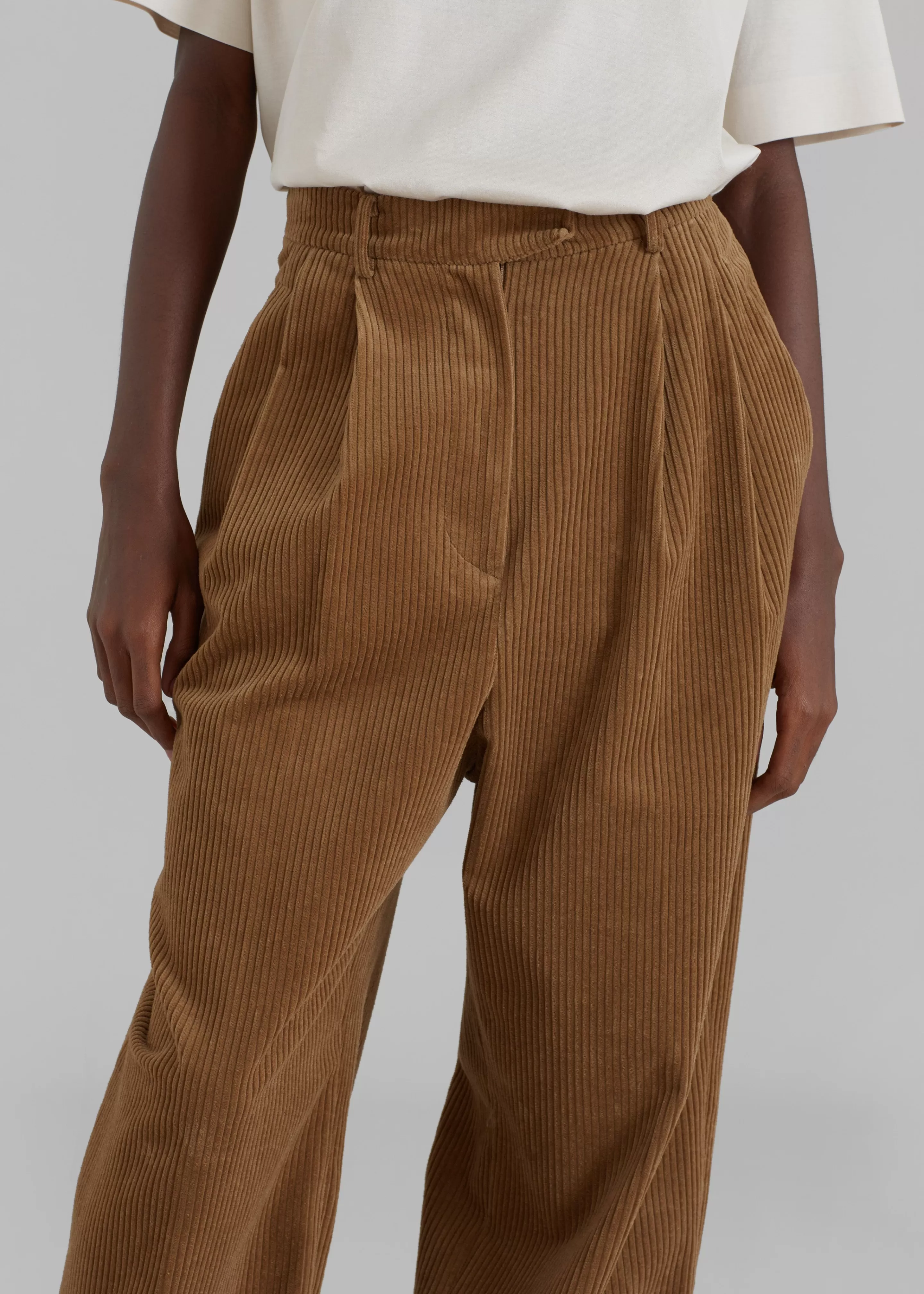 Bottoms | The Frankie Shop Siham Corduroy Pants Camel