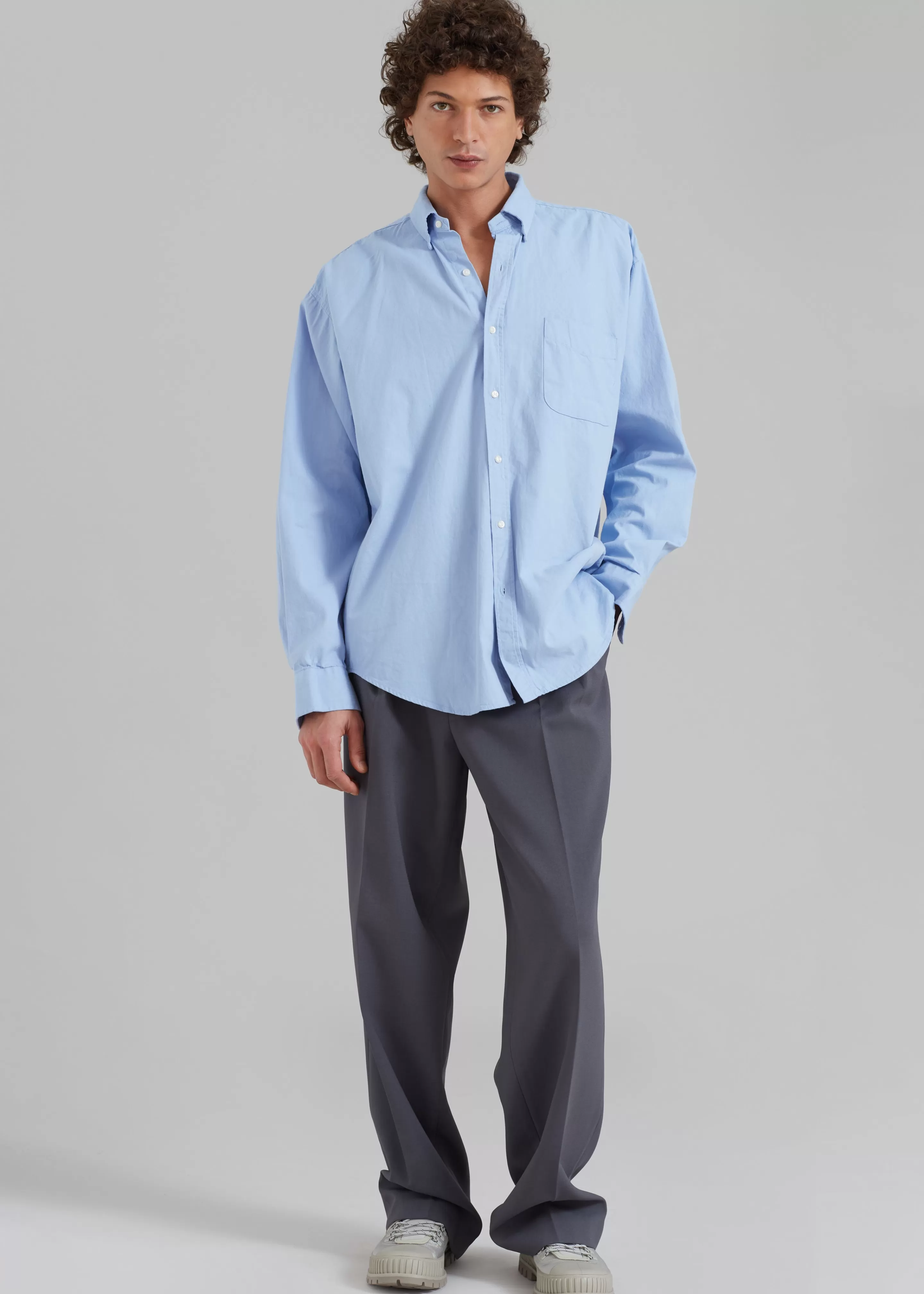 Tops | The Frankie Shop Sinclair Shirt Sky Blue