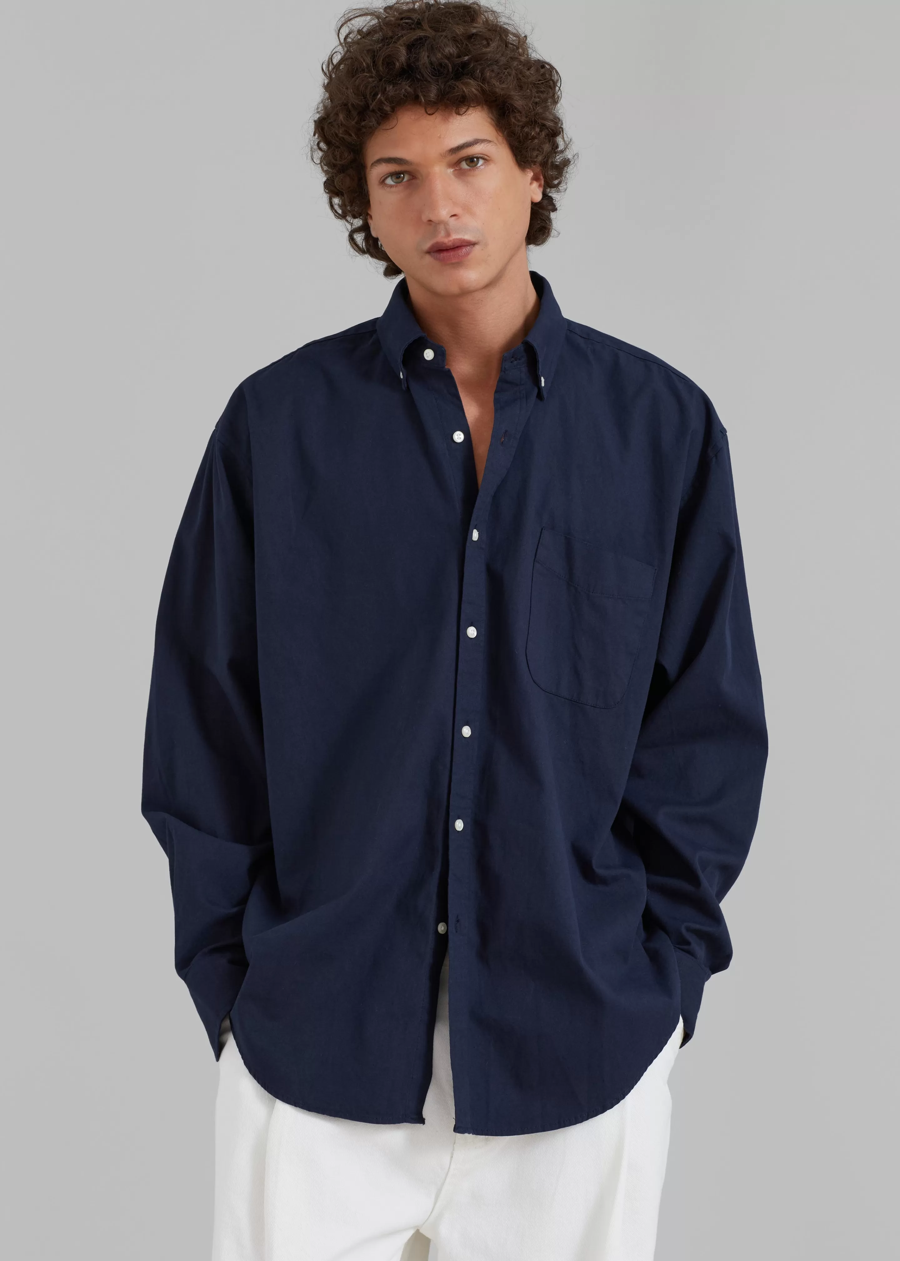 Tops | The Frankie Shop Sinclair Shirt Navy