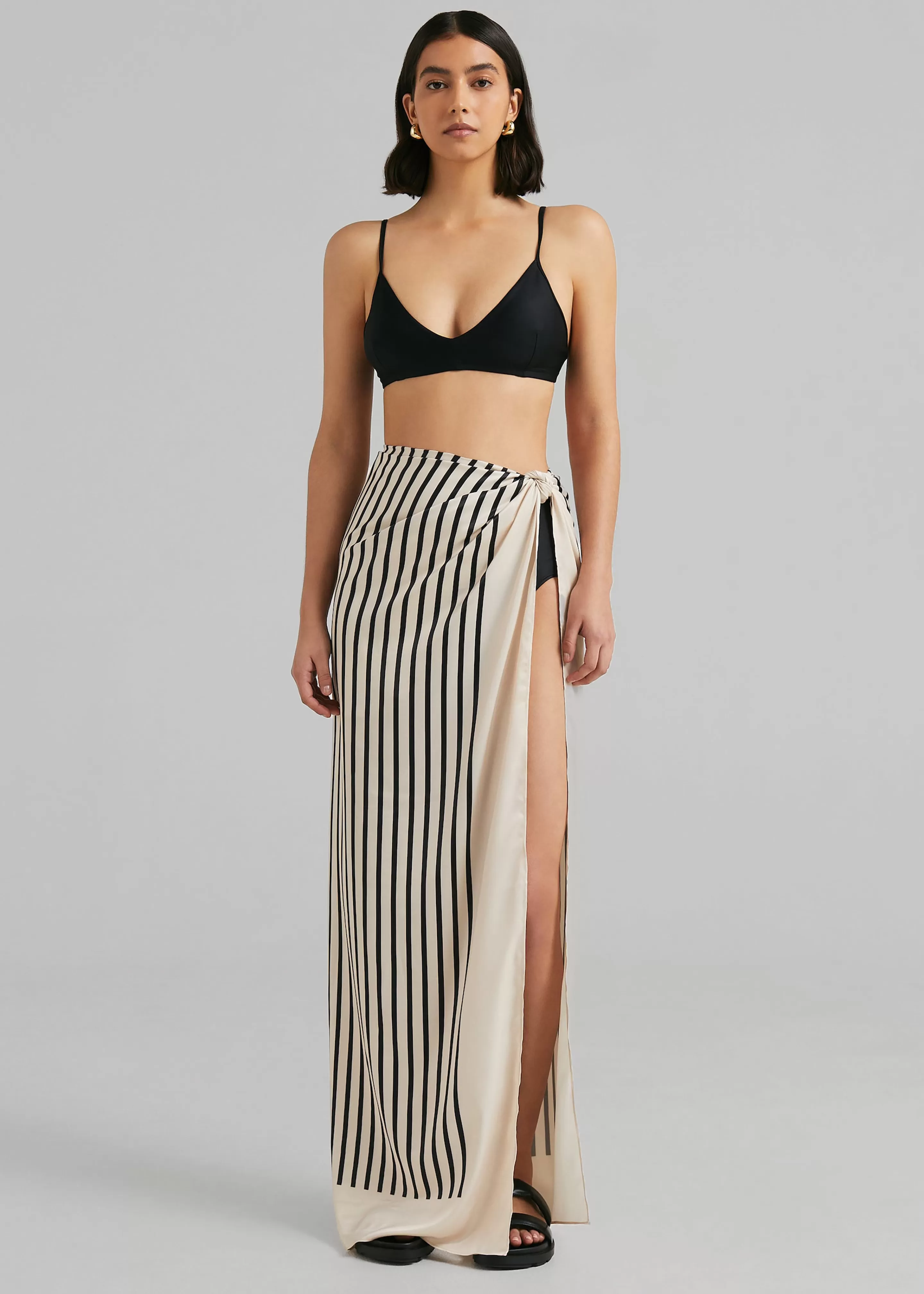 Accessories | The Frankie Shop Solaqua The Sarong Ecru With Black Stripes