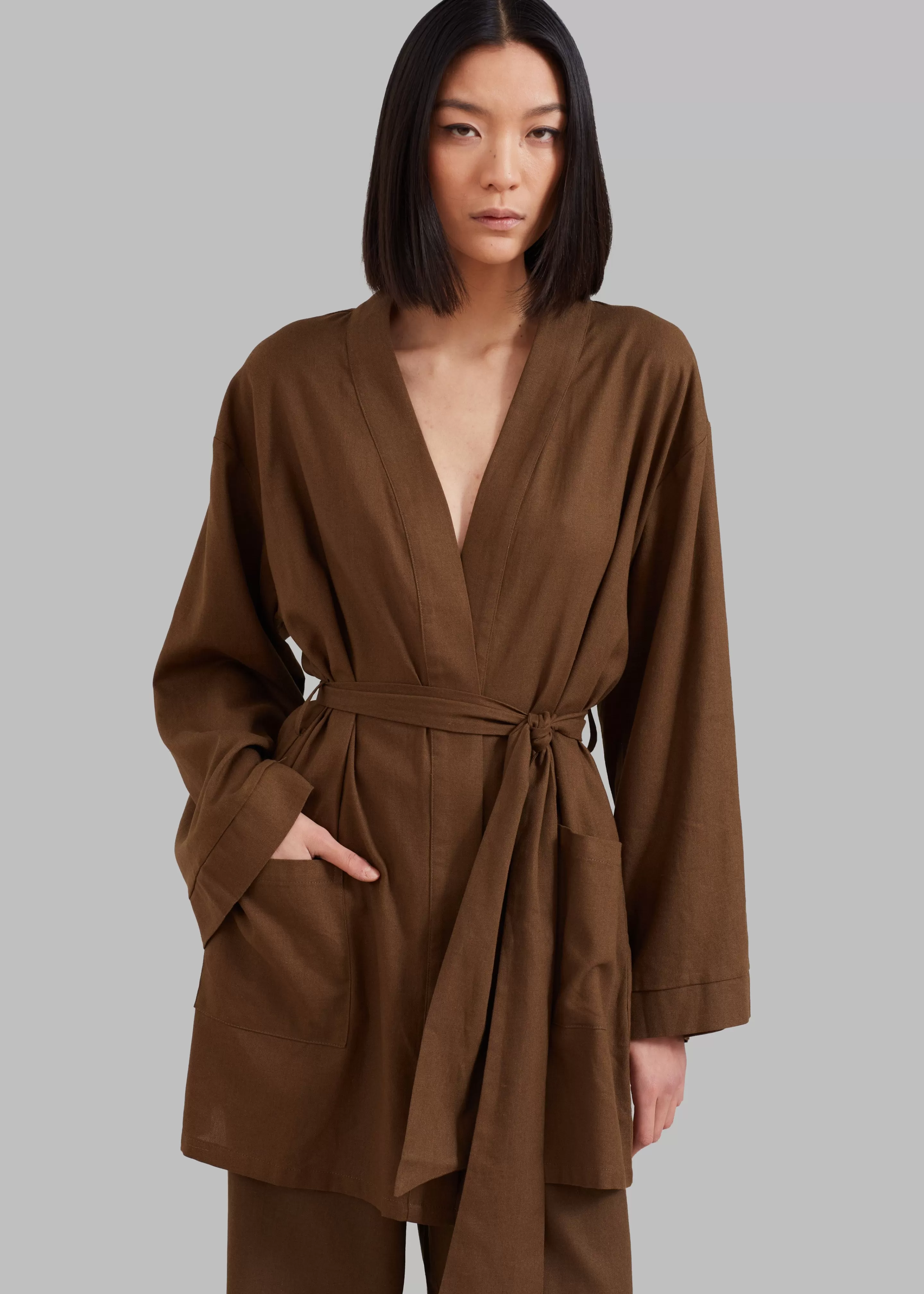 Swimwear | The Frankie Shop Solaqua The Short Robe Tobacco