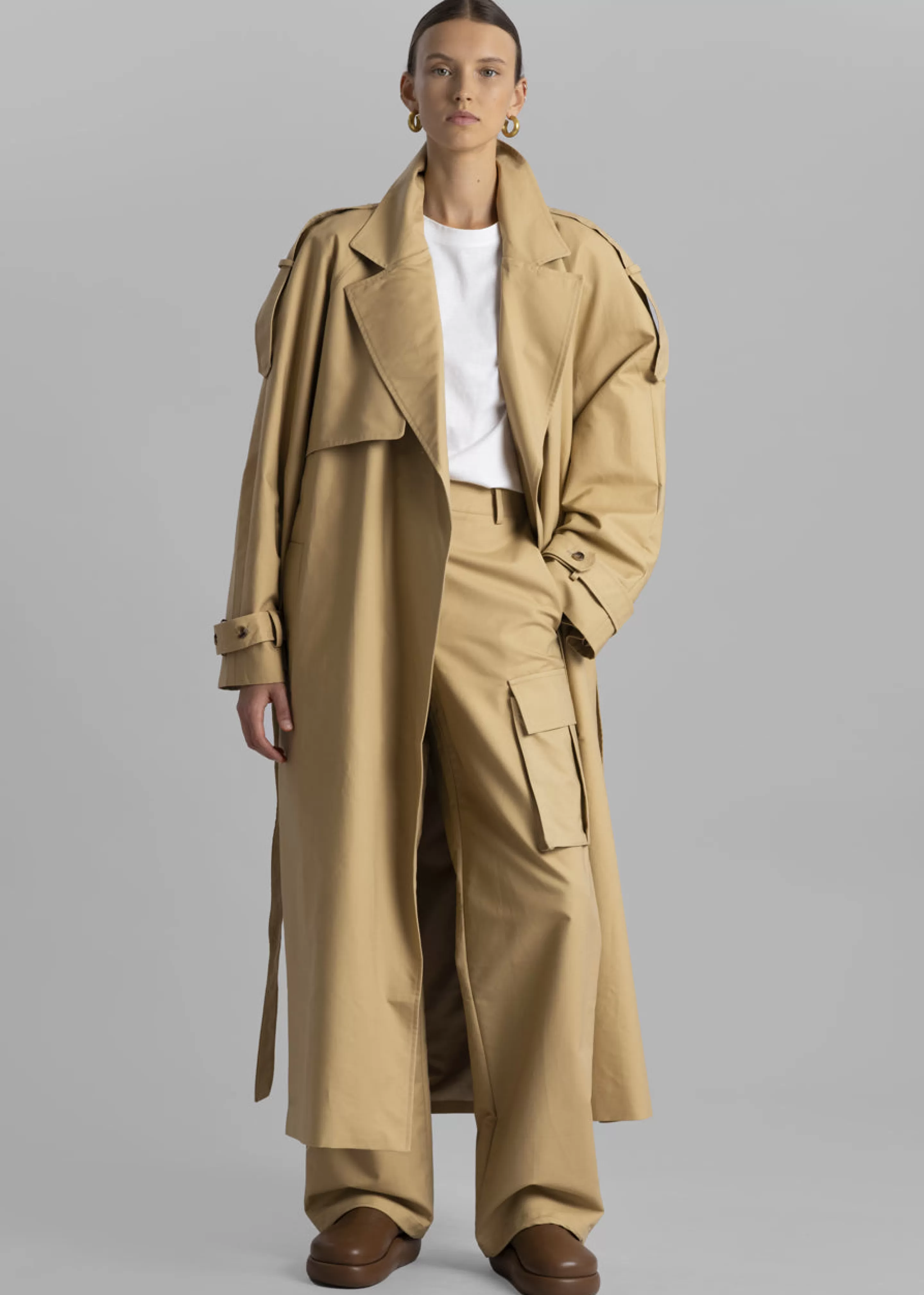 Outerwear | The Frankie Shop Suzanne Trench Coat Beige