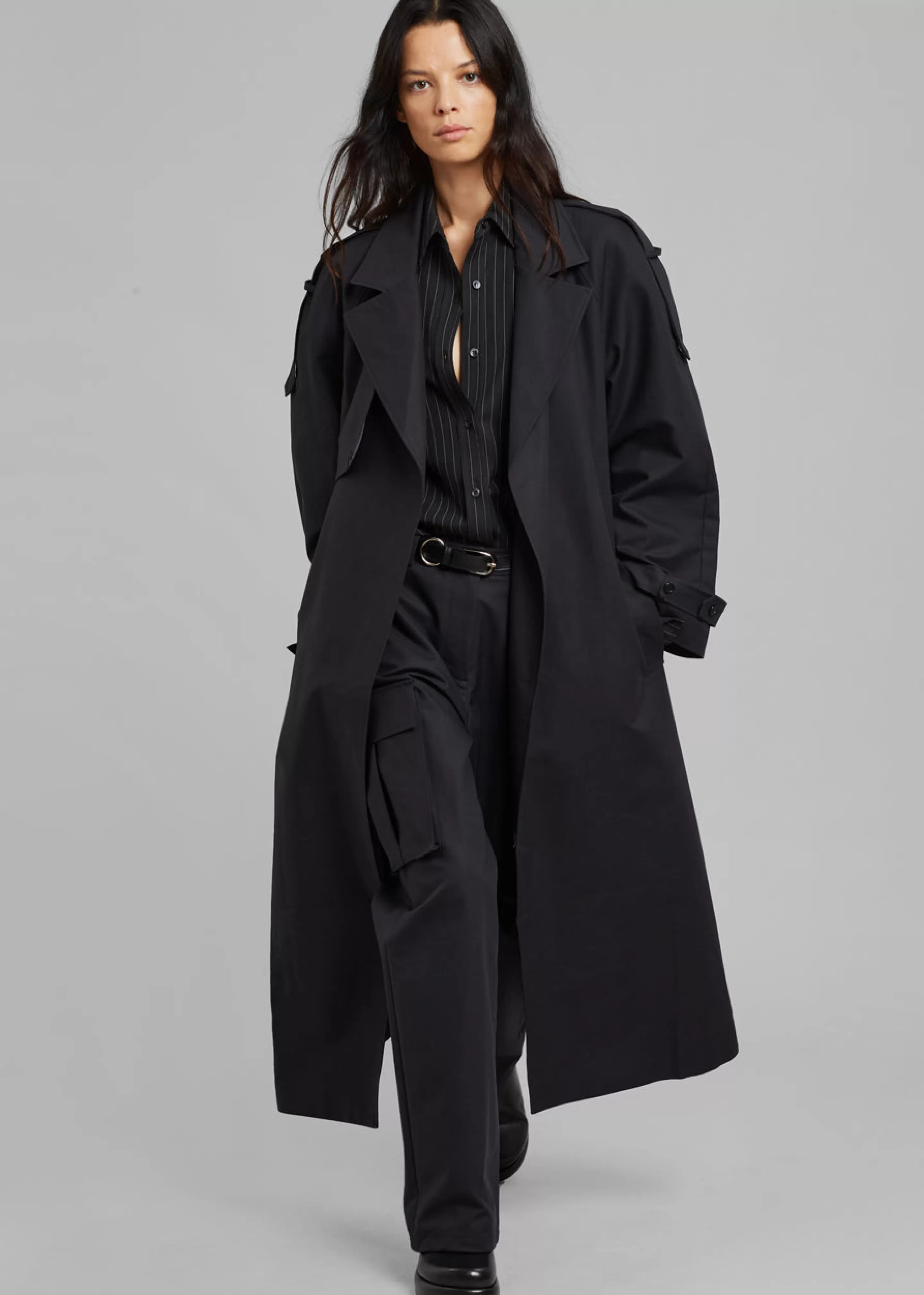 Outerwear | The Frankie Shop Suzanne Trench Coat Black