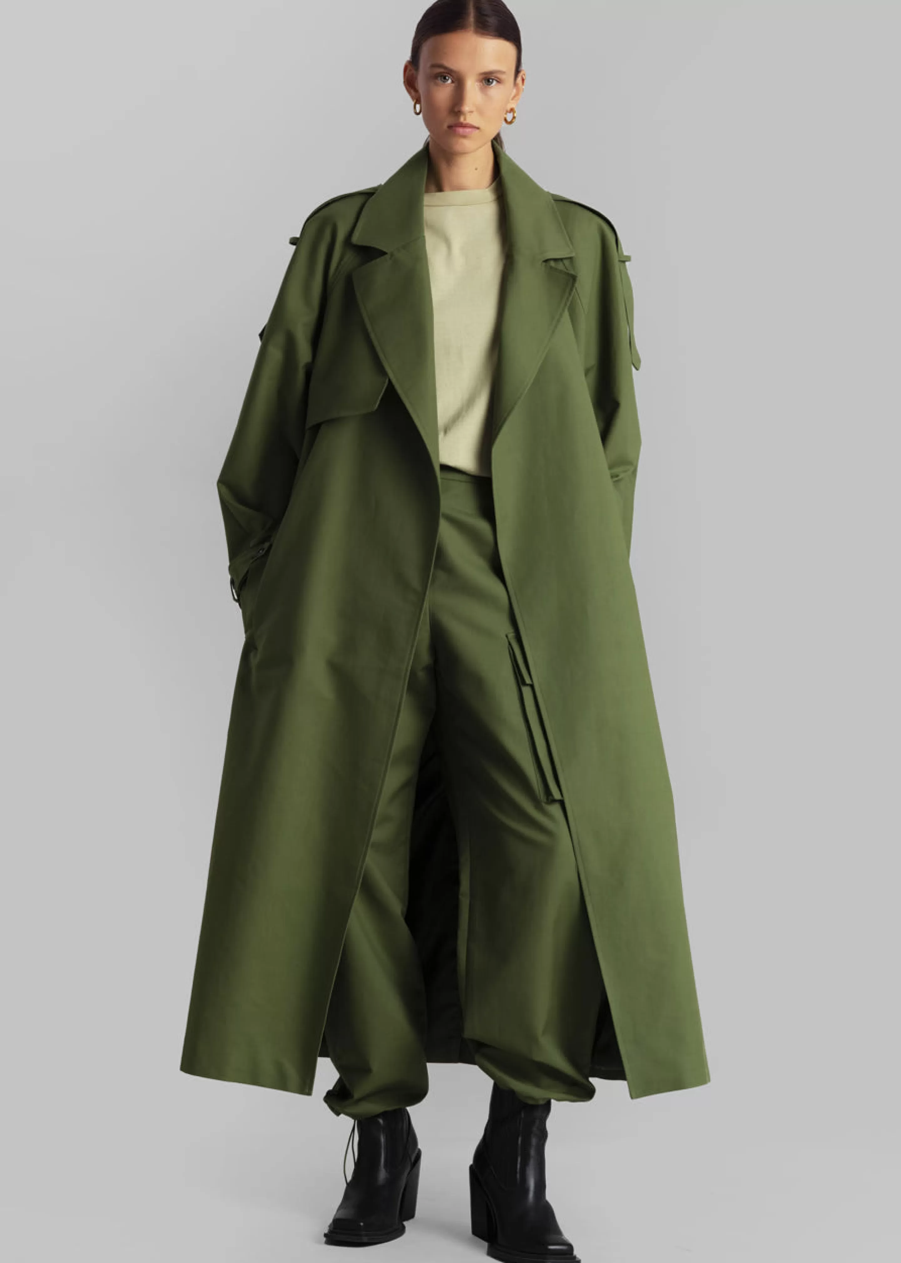 Outerwear | The Frankie Shop Suzanne Trench Coat Olive