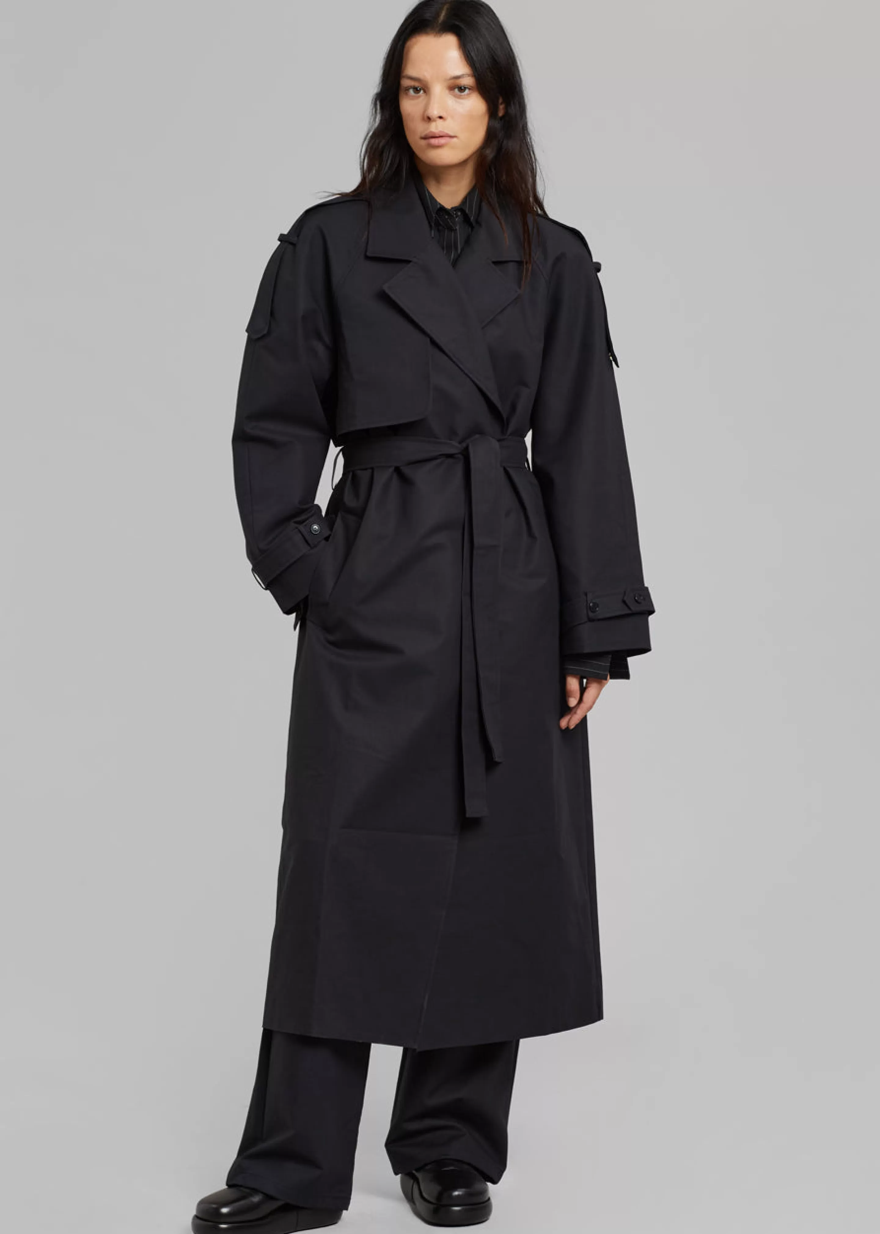 Outerwear | The Frankie Shop Suzanne Trench Coat Black