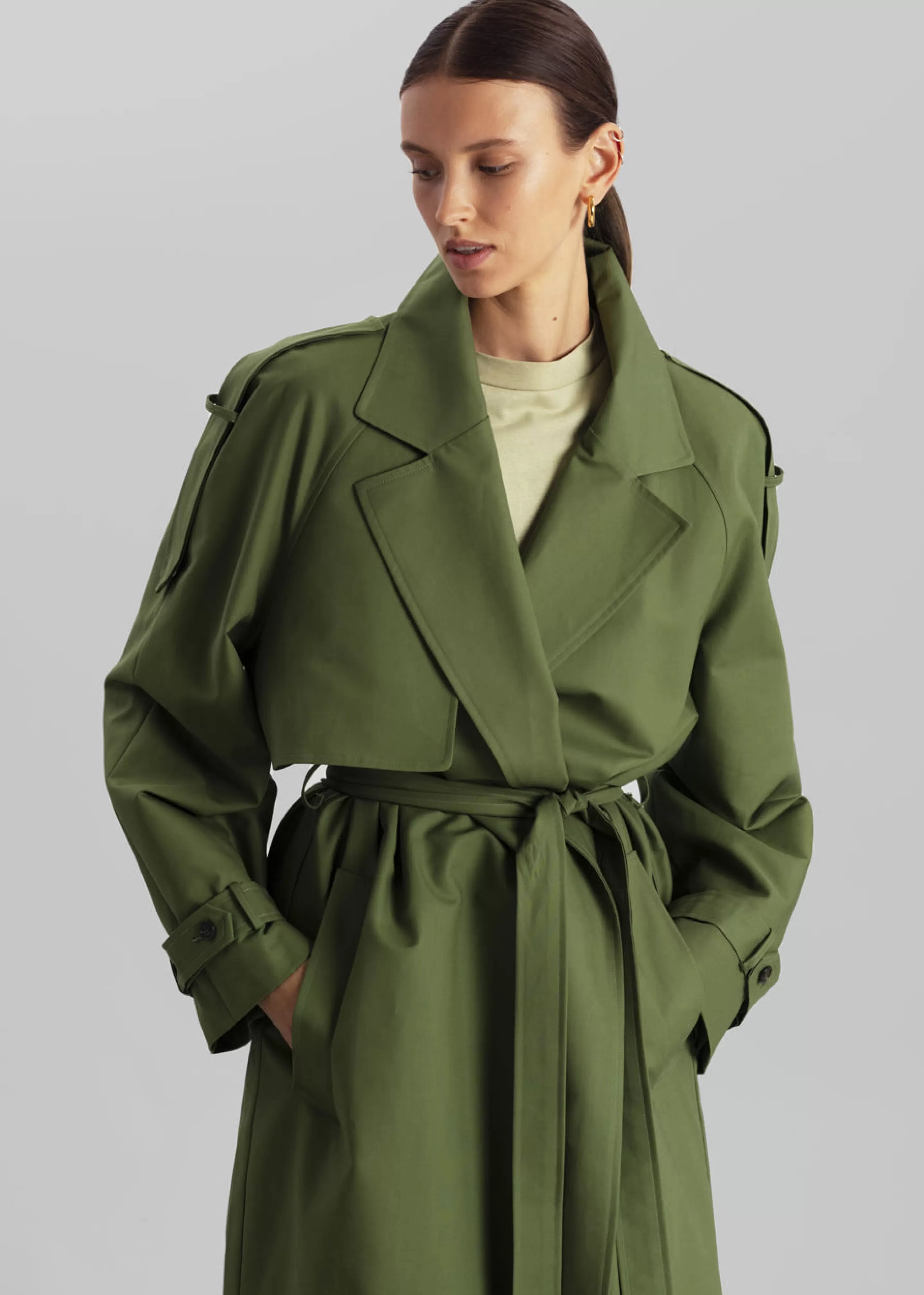 Outerwear | The Frankie Shop Suzanne Trench Coat Olive