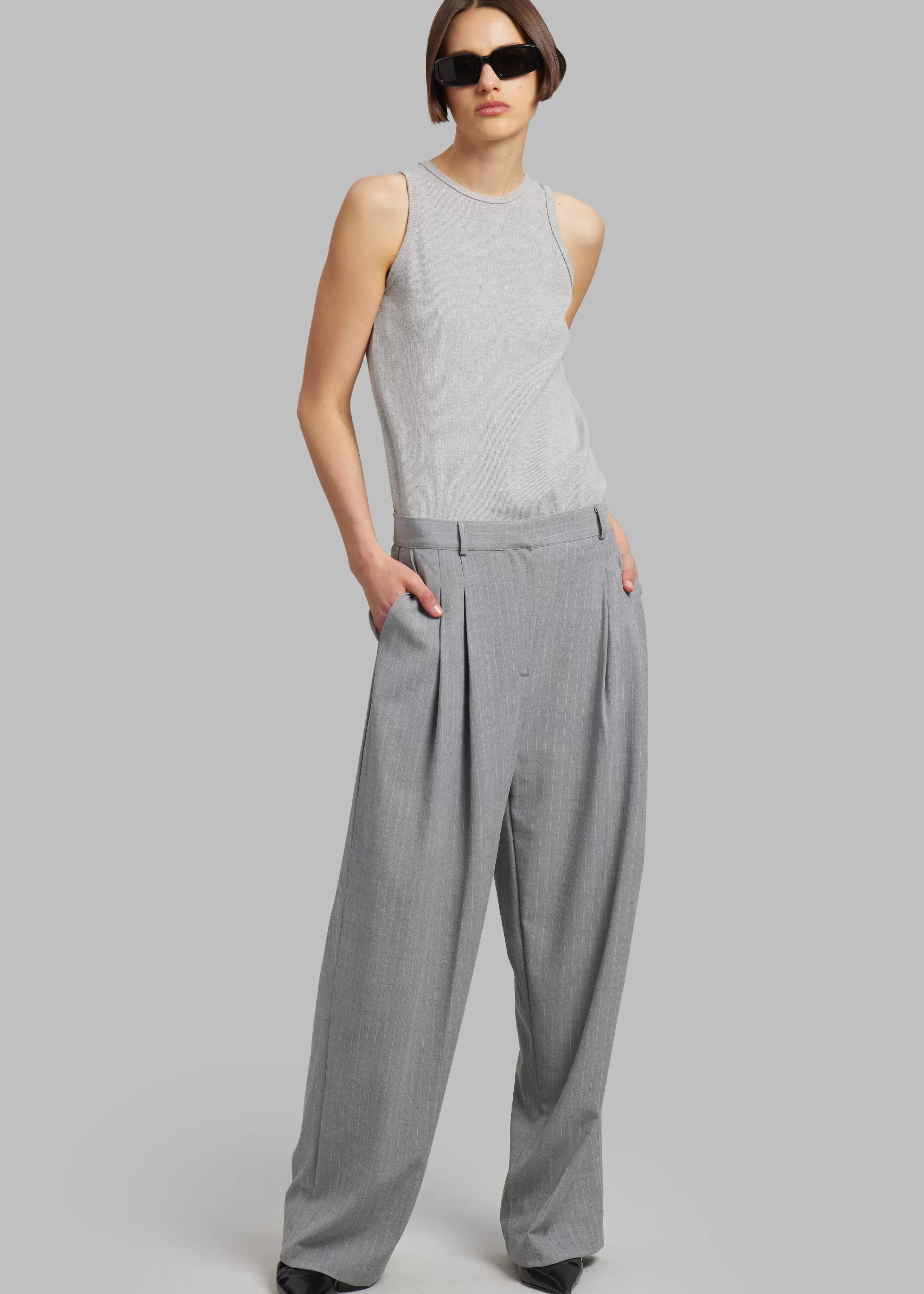 Bottoms | The Frankie Shop Sybil Trousers Grey Pinstripe