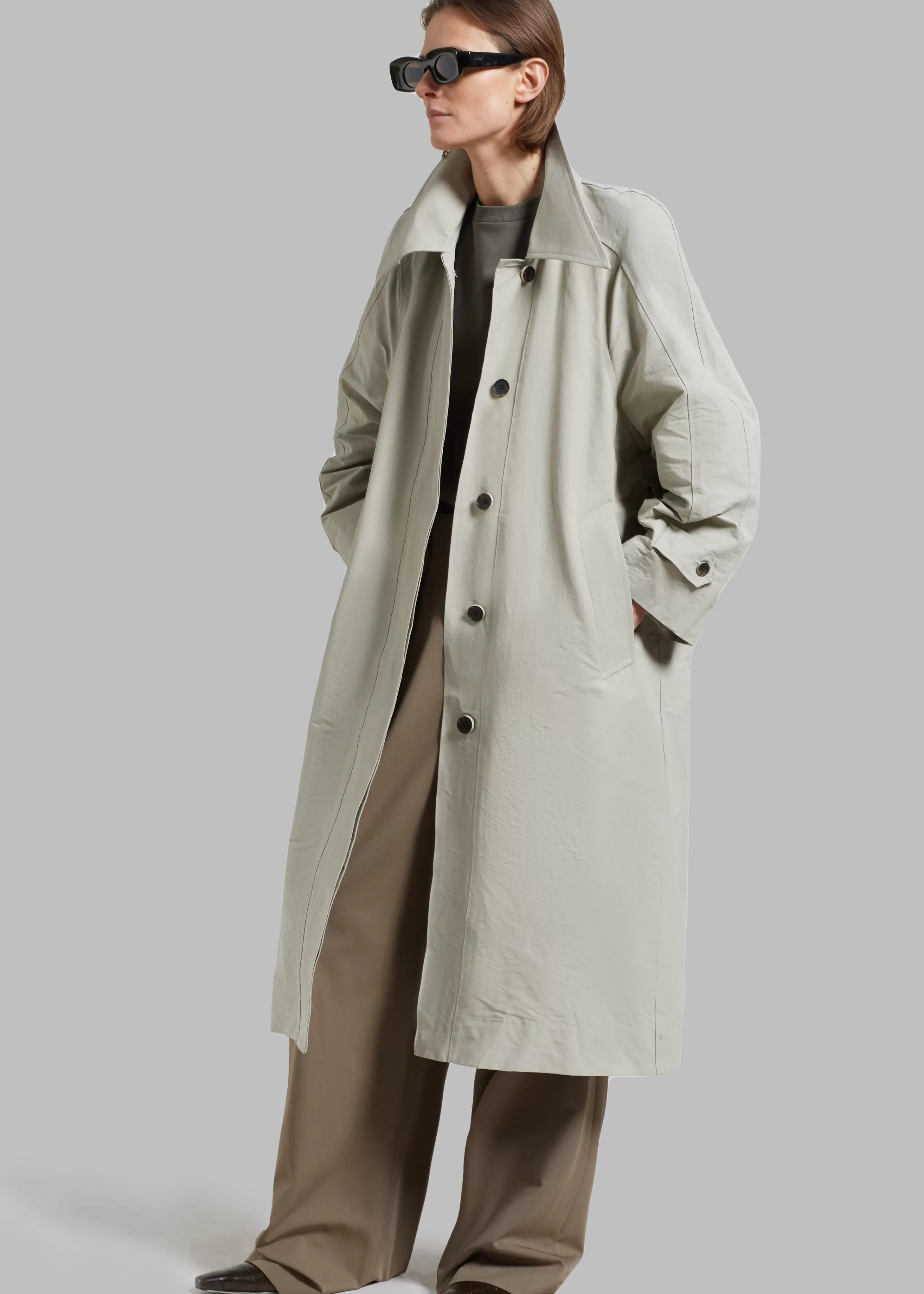 Outerwear | The Frankie Shop Tal Trench Coat Pale Khaki