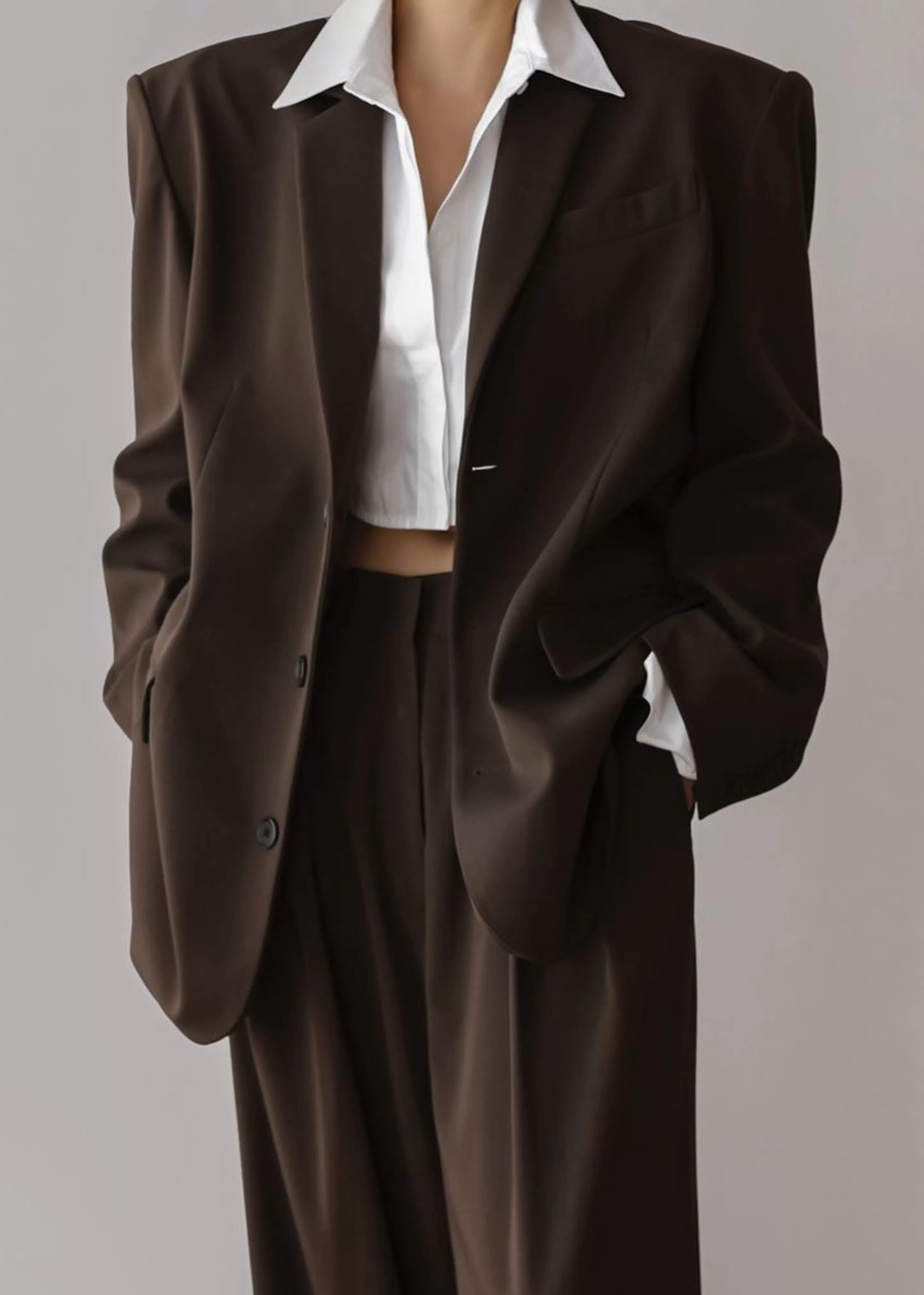 Outerwear | The Frankie Shop Tansy Oversized Blazer Chocolate