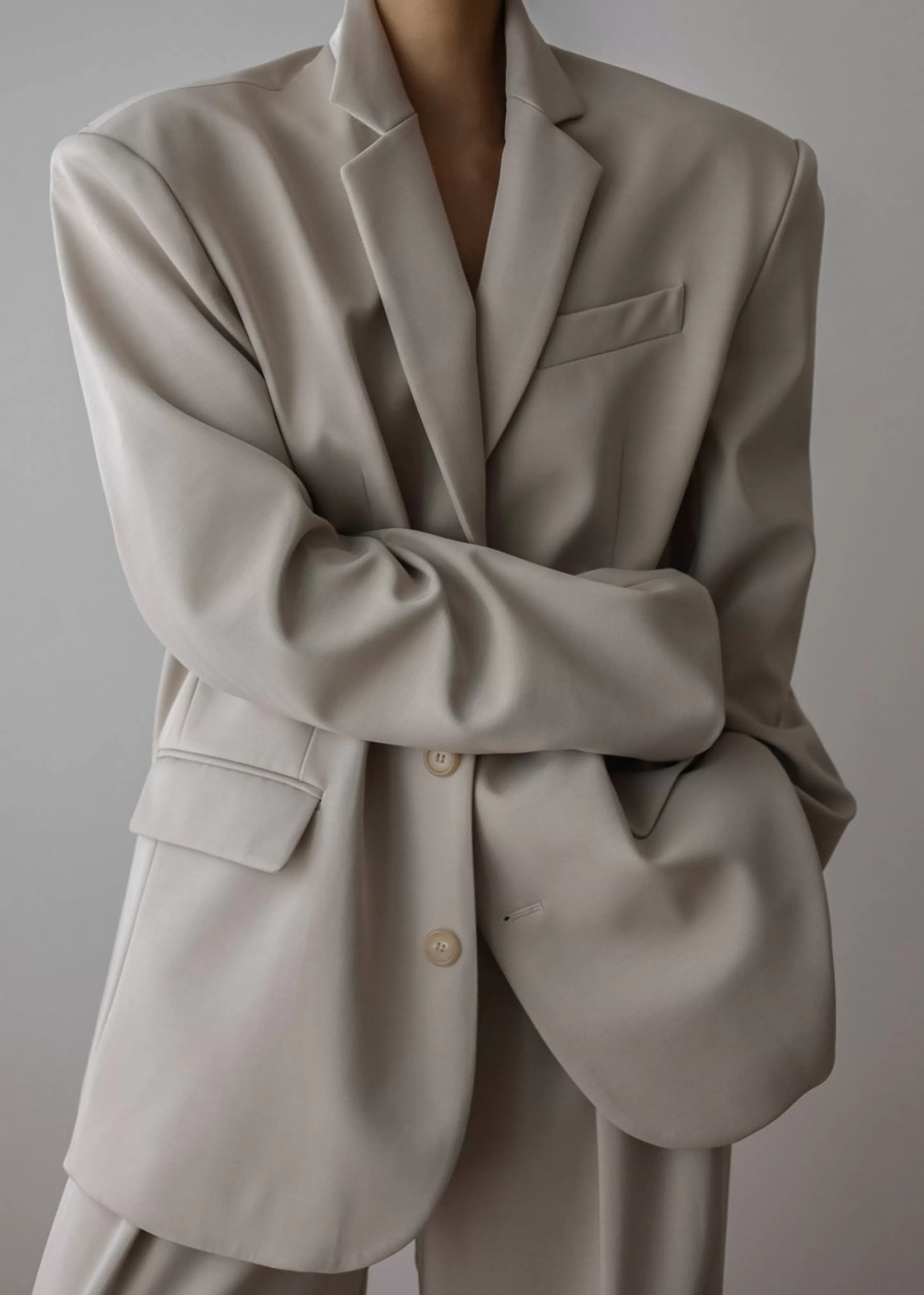 Outerwear | The Frankie Shop Tansy Oversized Blazer Beige