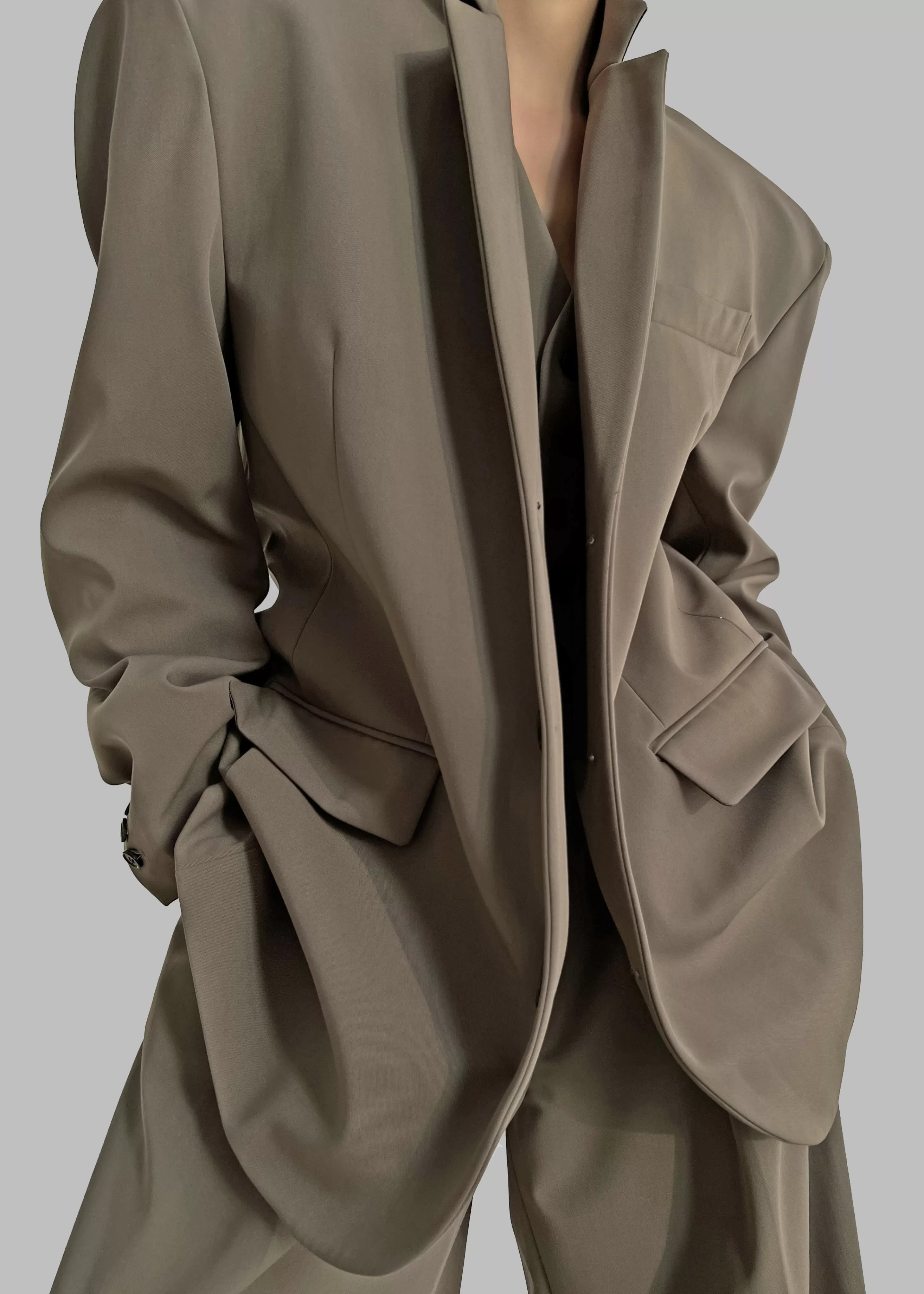 Outerwear | The Frankie Shop Tansy Oversized Blazer Olive