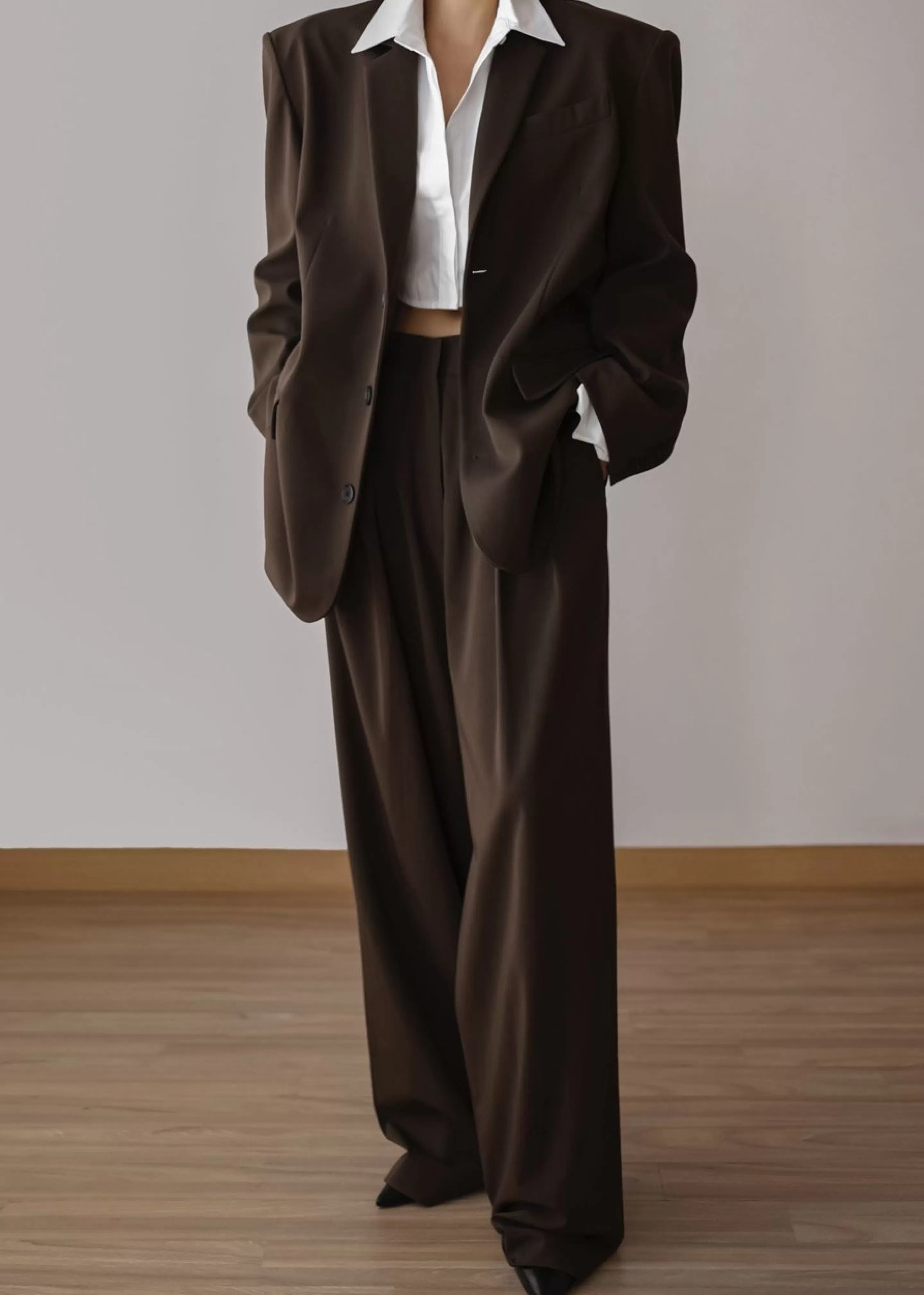 Outerwear | The Frankie Shop Tansy Oversized Blazer Chocolate