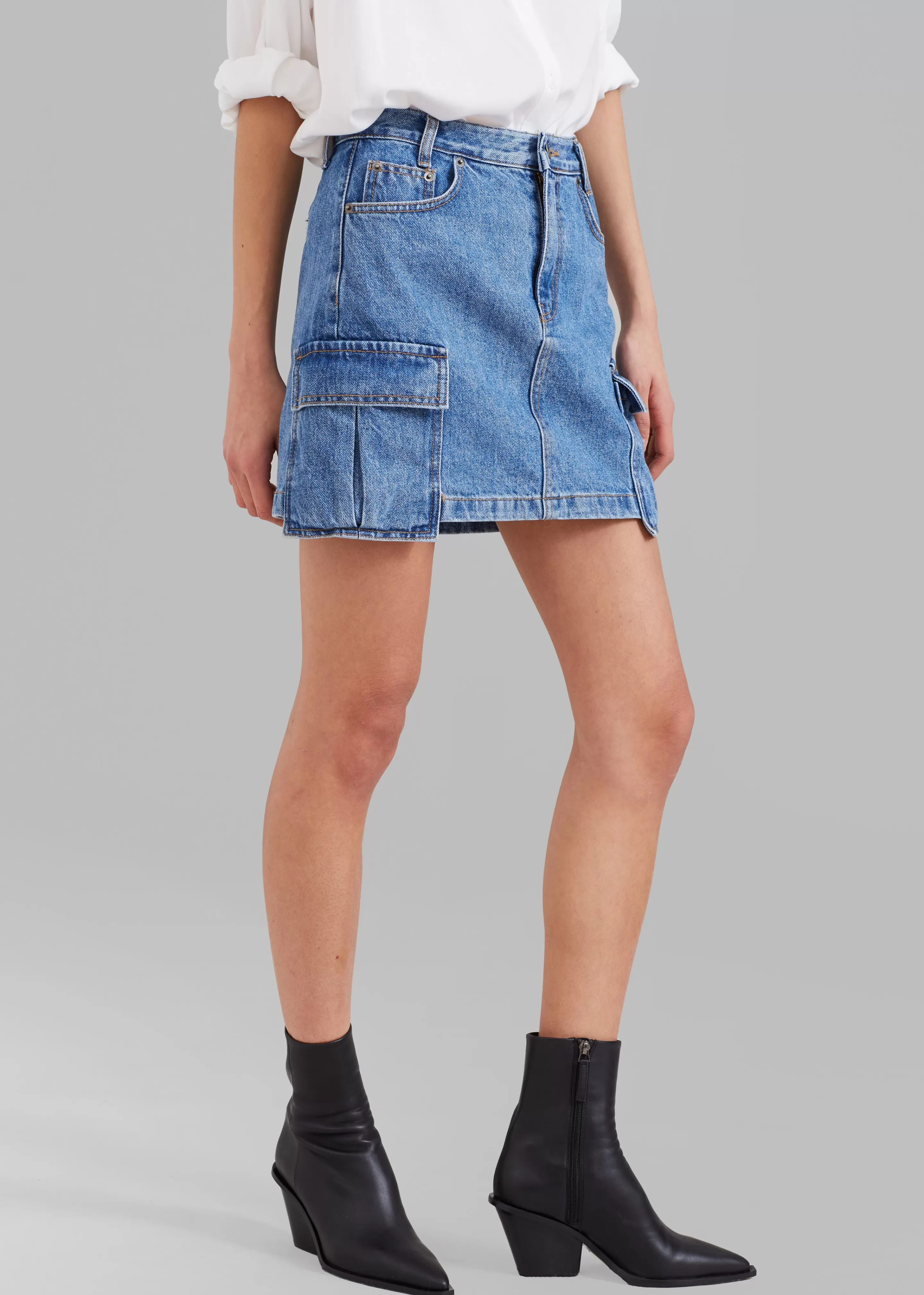 Bottoms | The Frankie Shop Taylor Denim Cargo Skirt Medium Wash