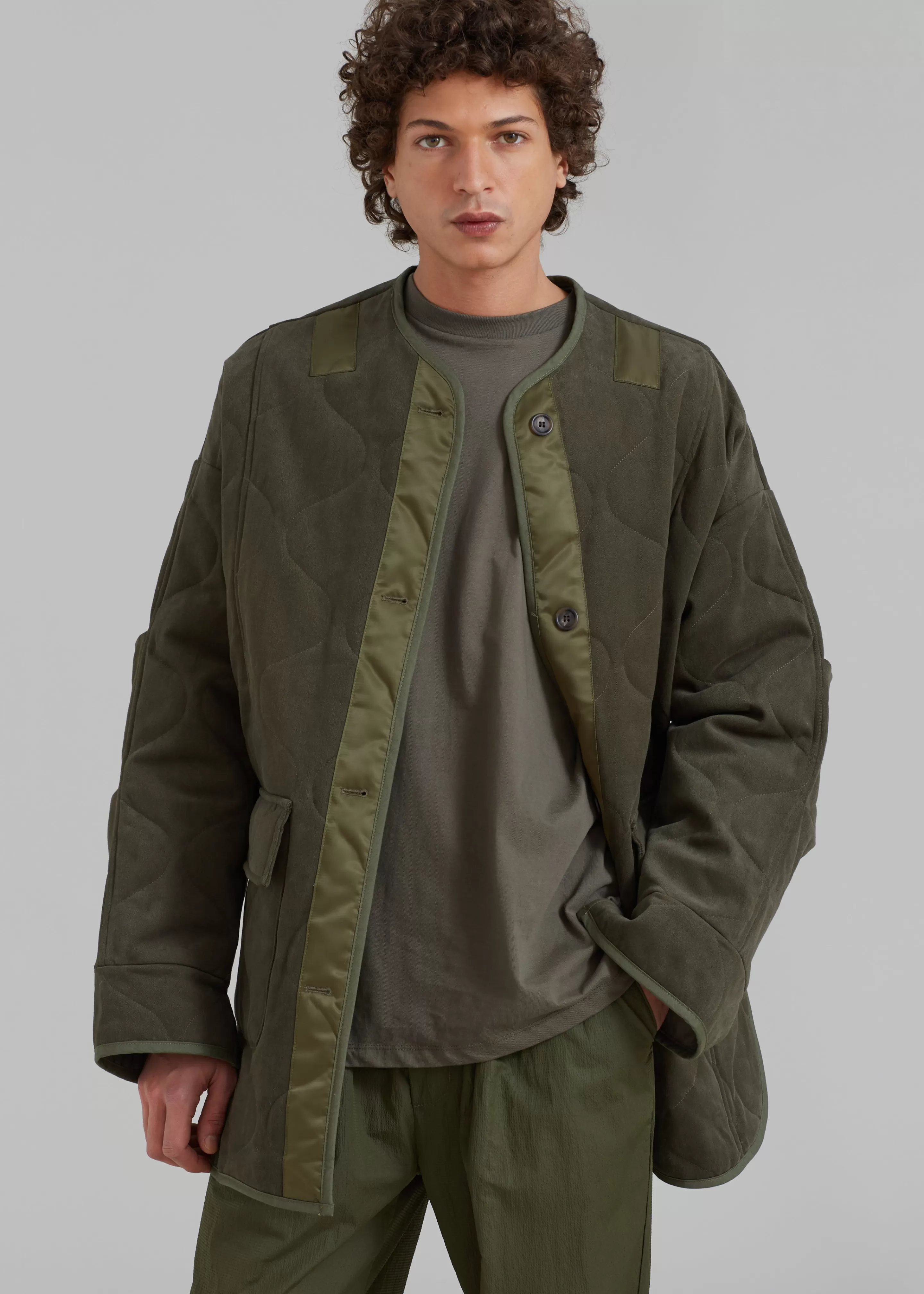 Outerwear | The Frankie Shop Ted Quilted Jacket Army Green