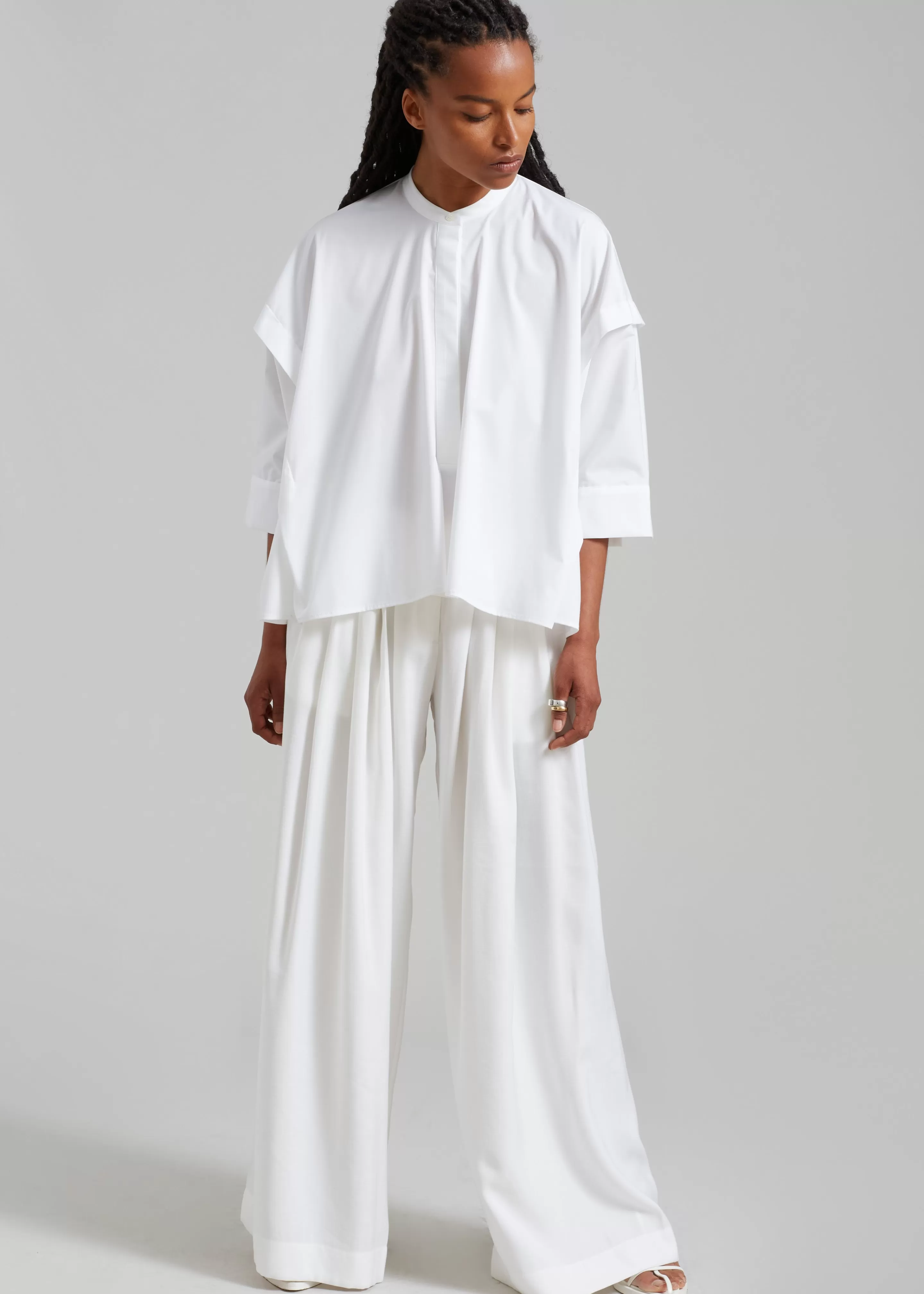 Tops | The Frankie Shop Tegan Cape Blouse White