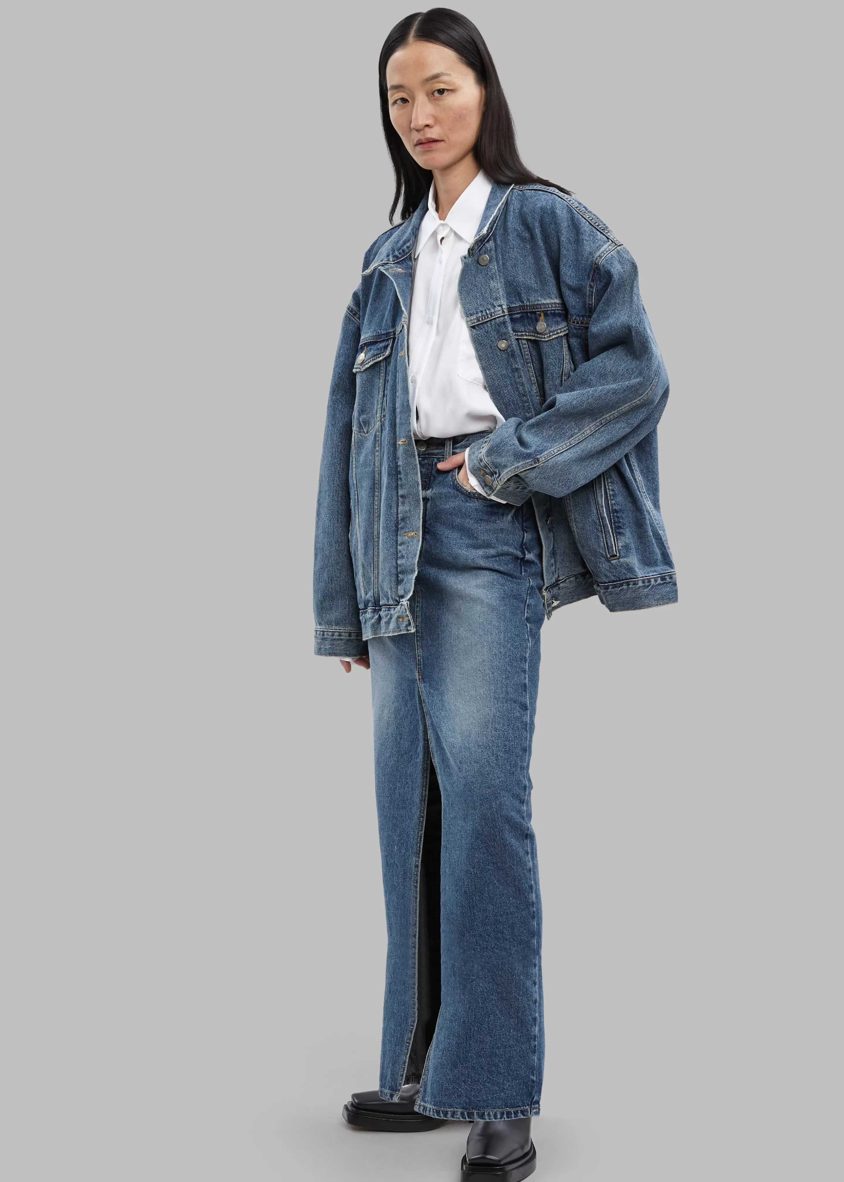 Outerwear | The Frankie Shop Texas Boxy Denim Jacket Medium Wash