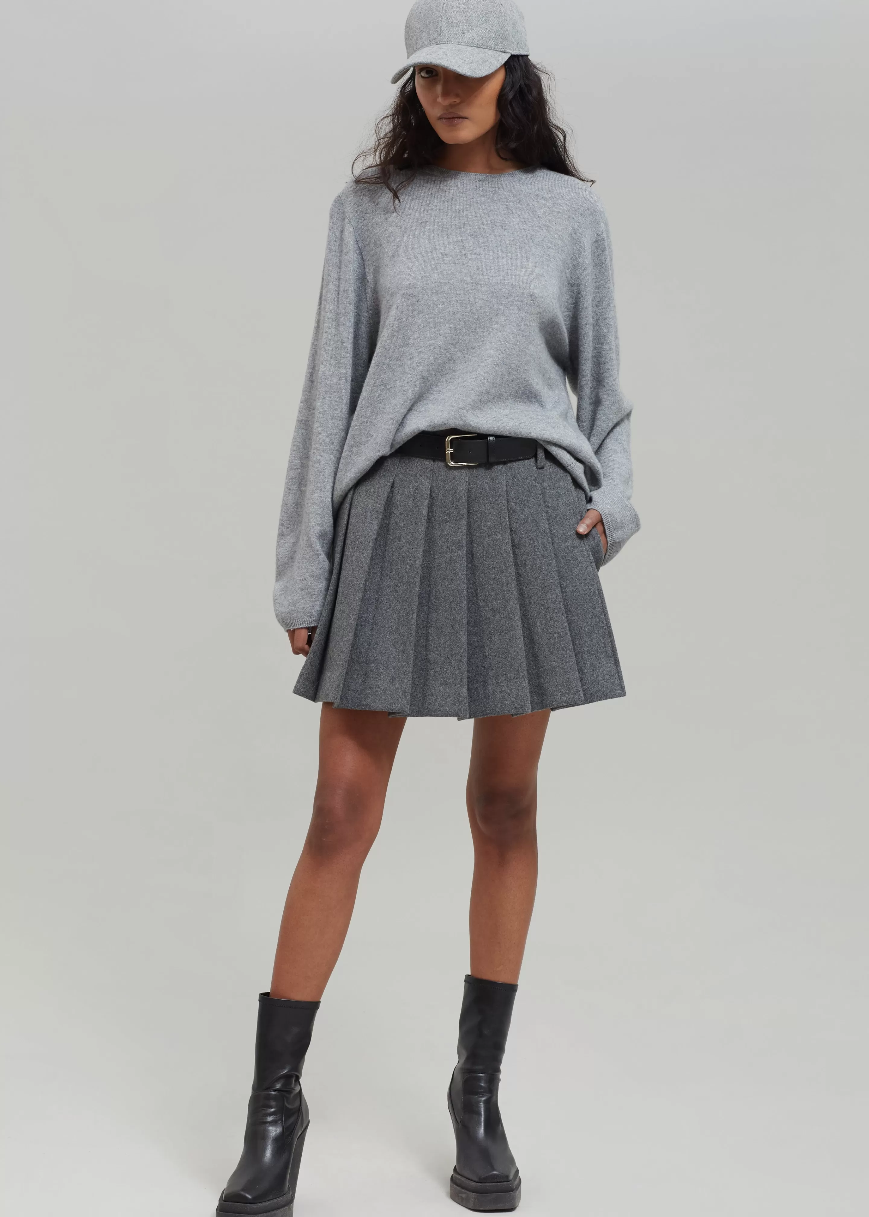 Bottoms | The Frankie Shop Tokyo Wool Pleated Skort Grey