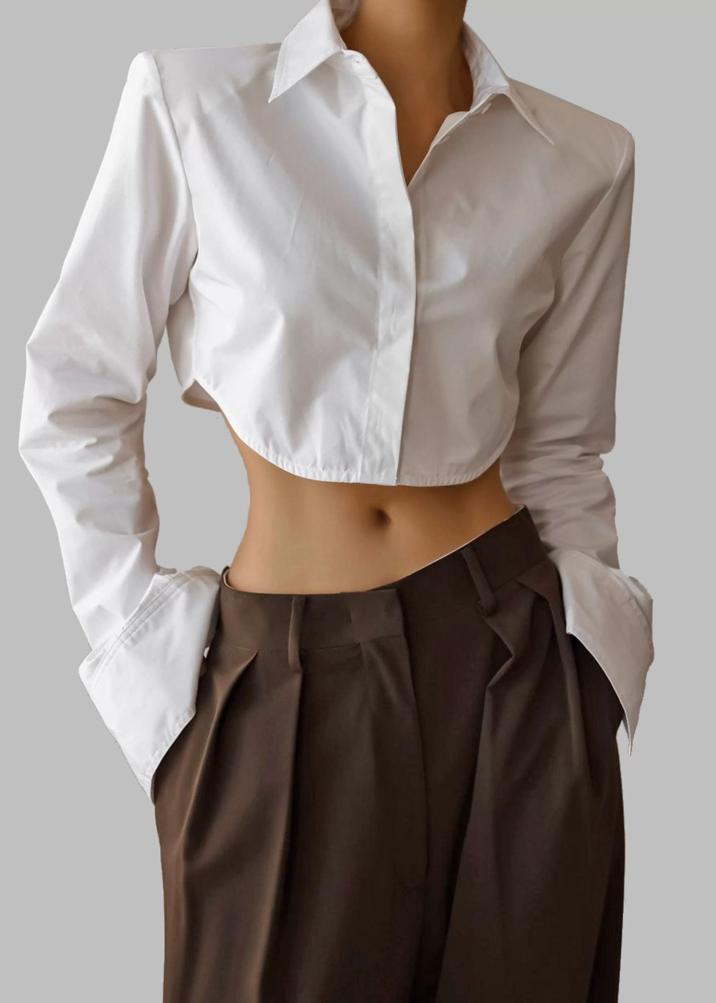 Tops | The Frankie Shop Uma Cropped Shirt White