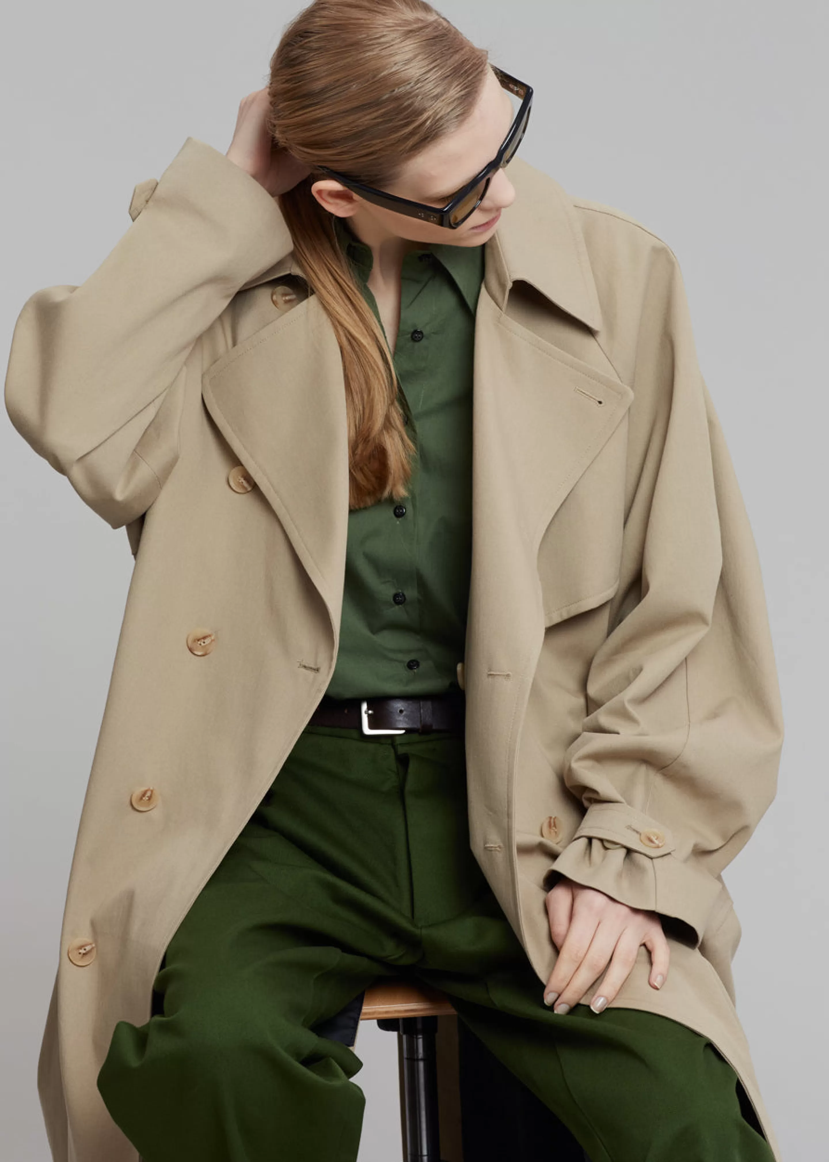 Outerwear | The Frankie Shop Umi Belted Trench Coat Beige