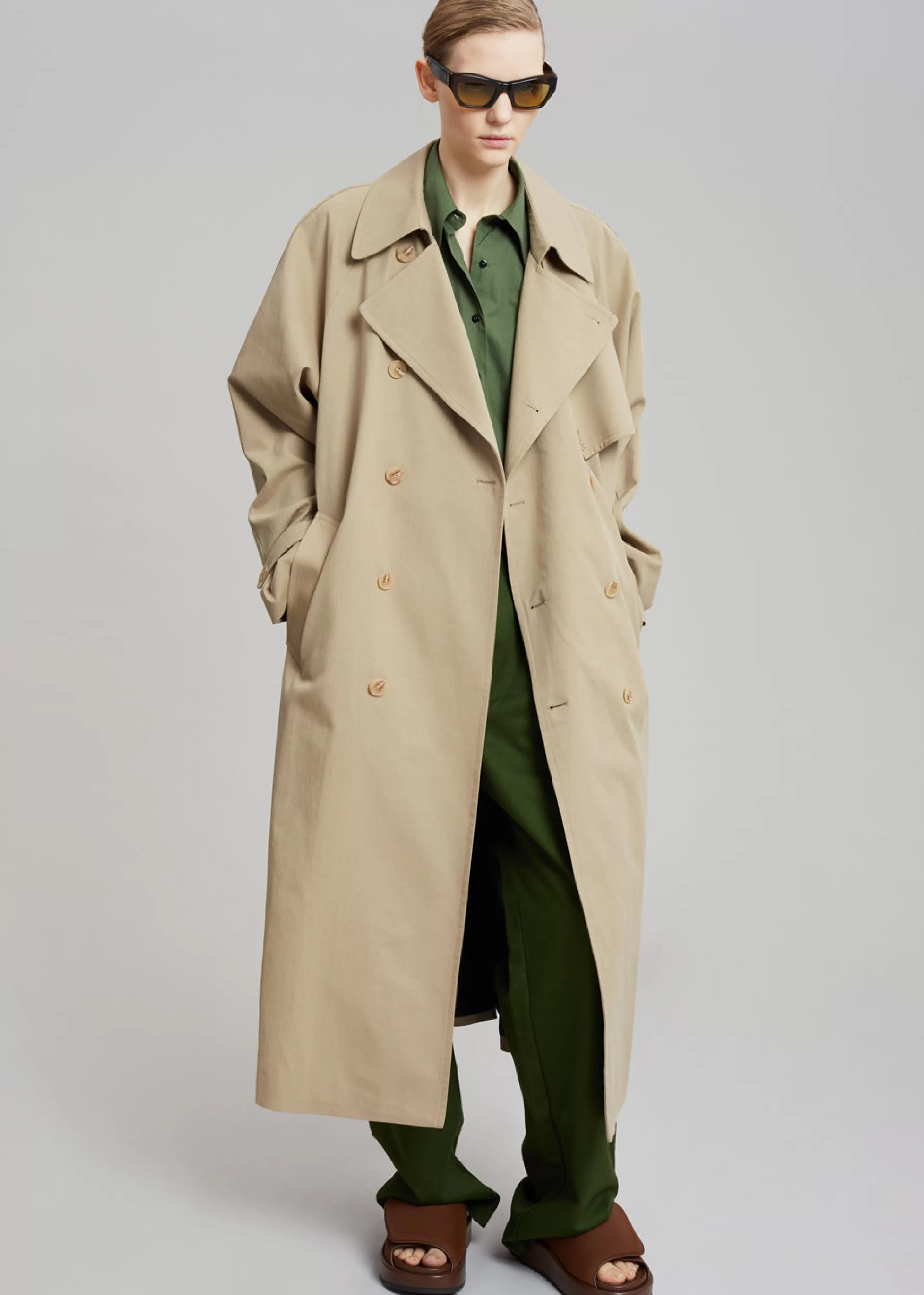 Outerwear | The Frankie Shop Umi Belted Trench Coat Beige