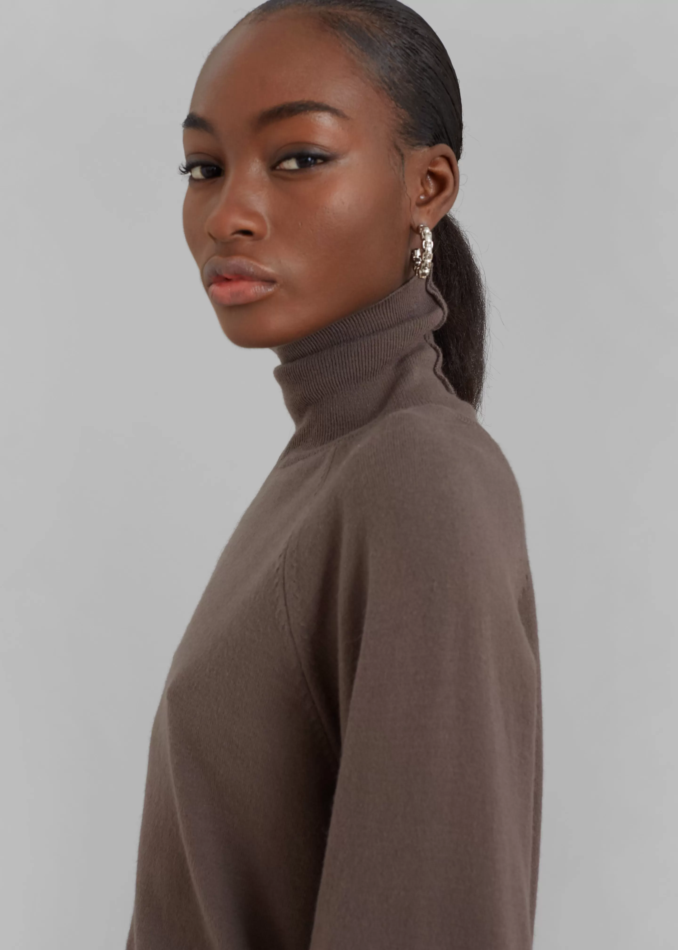 Knitwear | The Frankie Shop Variel Turtleneck Sweater Brown