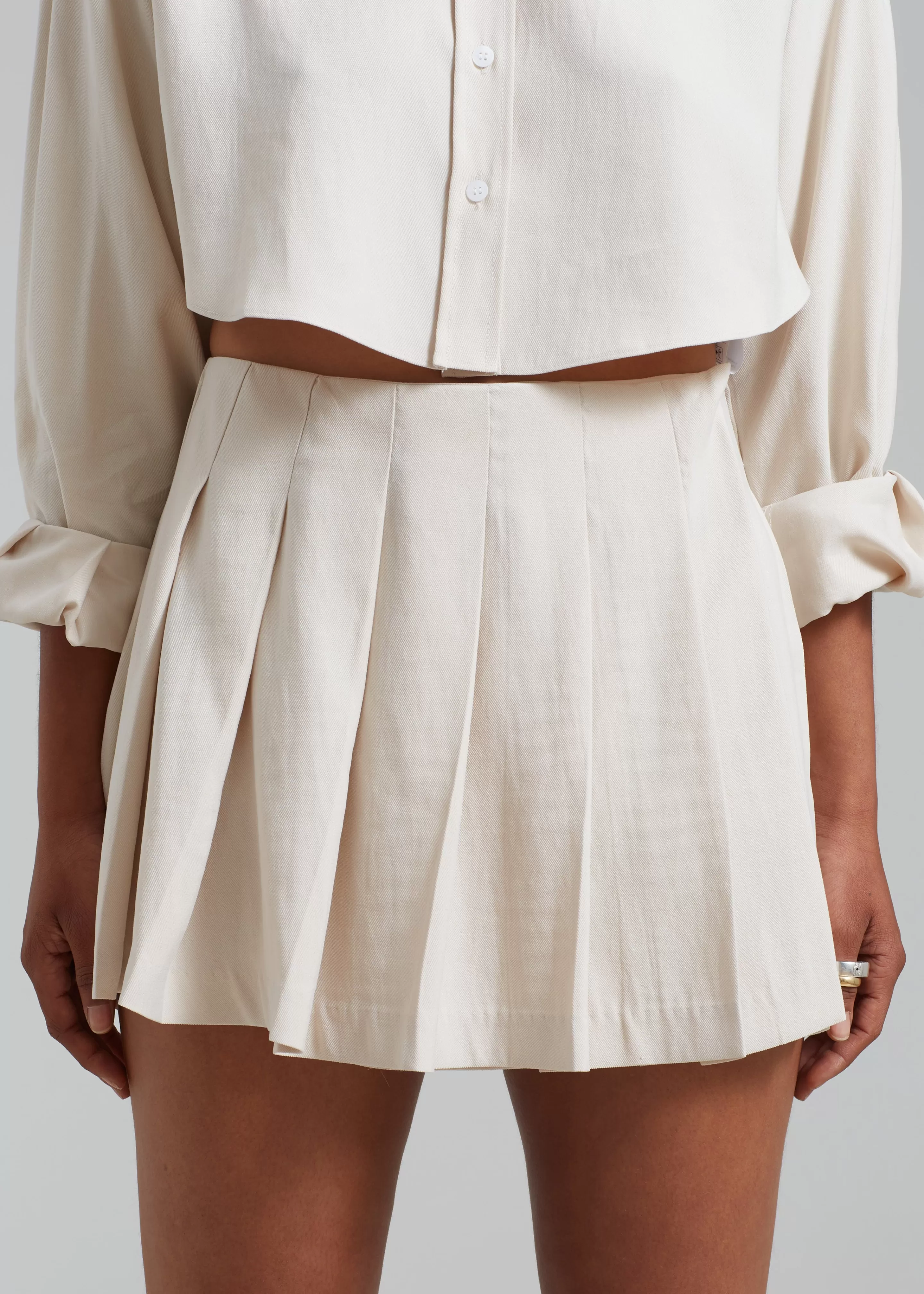 Bottoms | The Frankie Shop Venus Pleated Skirt Beige