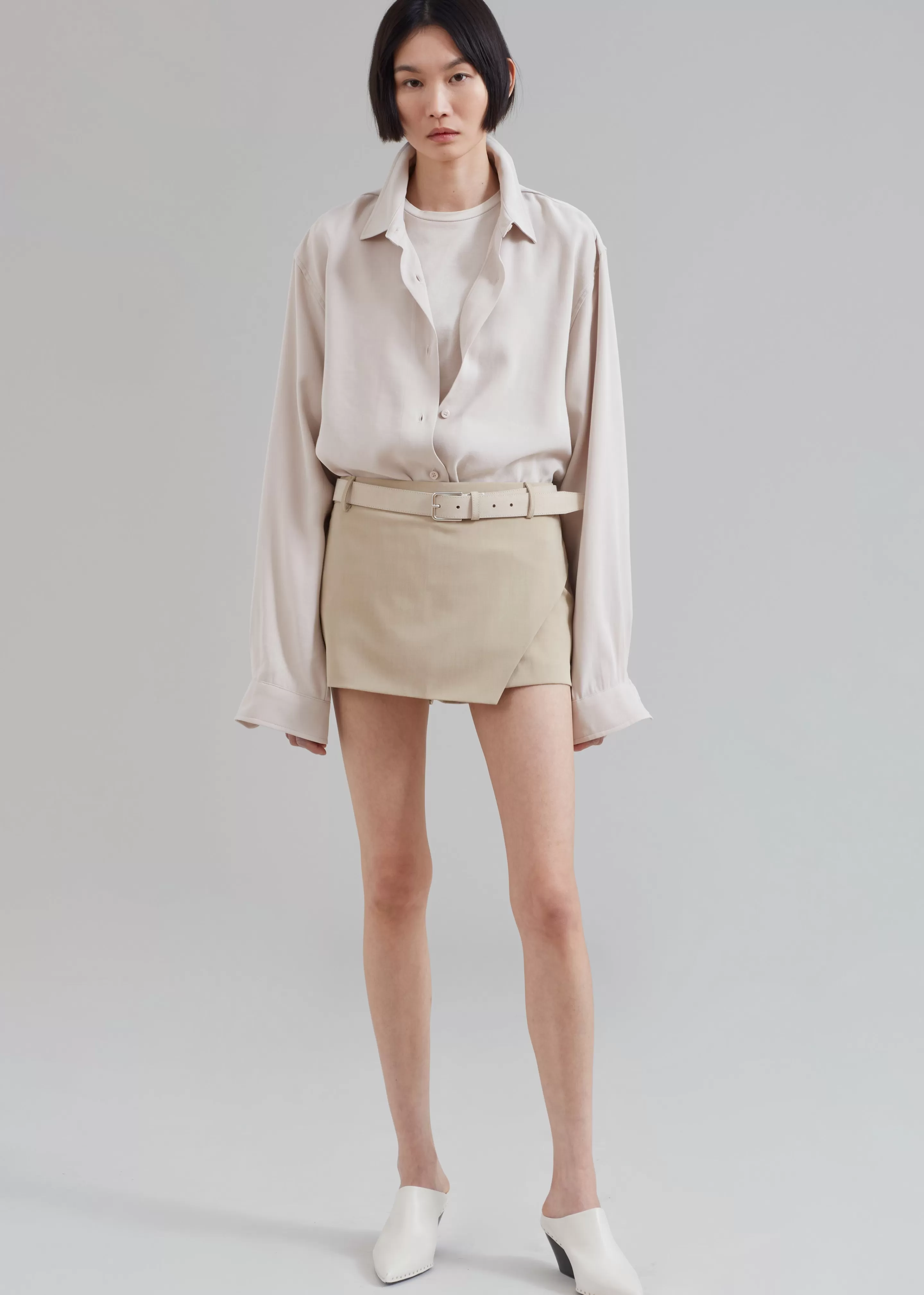 Bottoms | The Frankie Shop Verona Mini Skort Beige