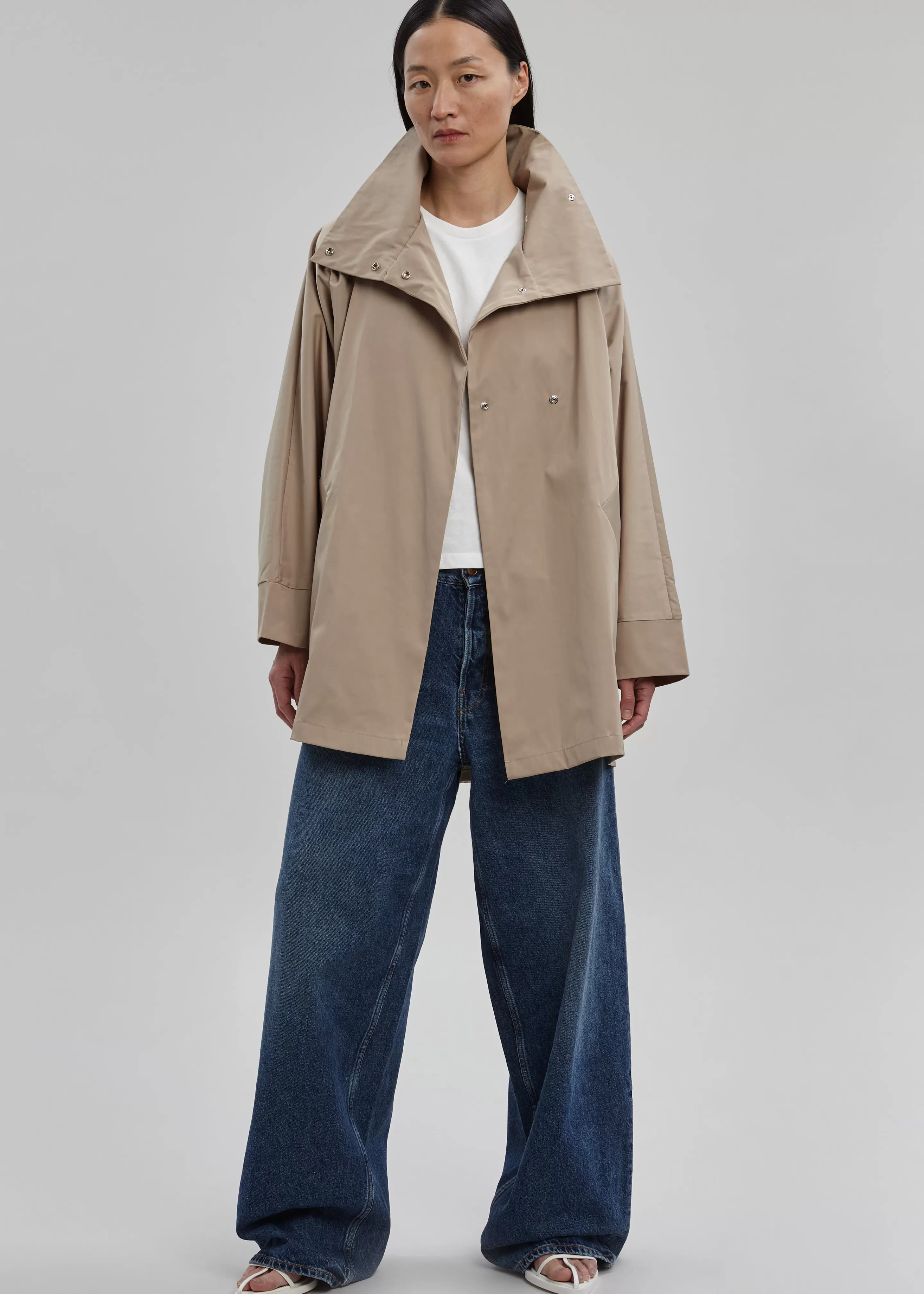 Outerwear | The Frankie Shop Yviche Poncho Jacket Camel